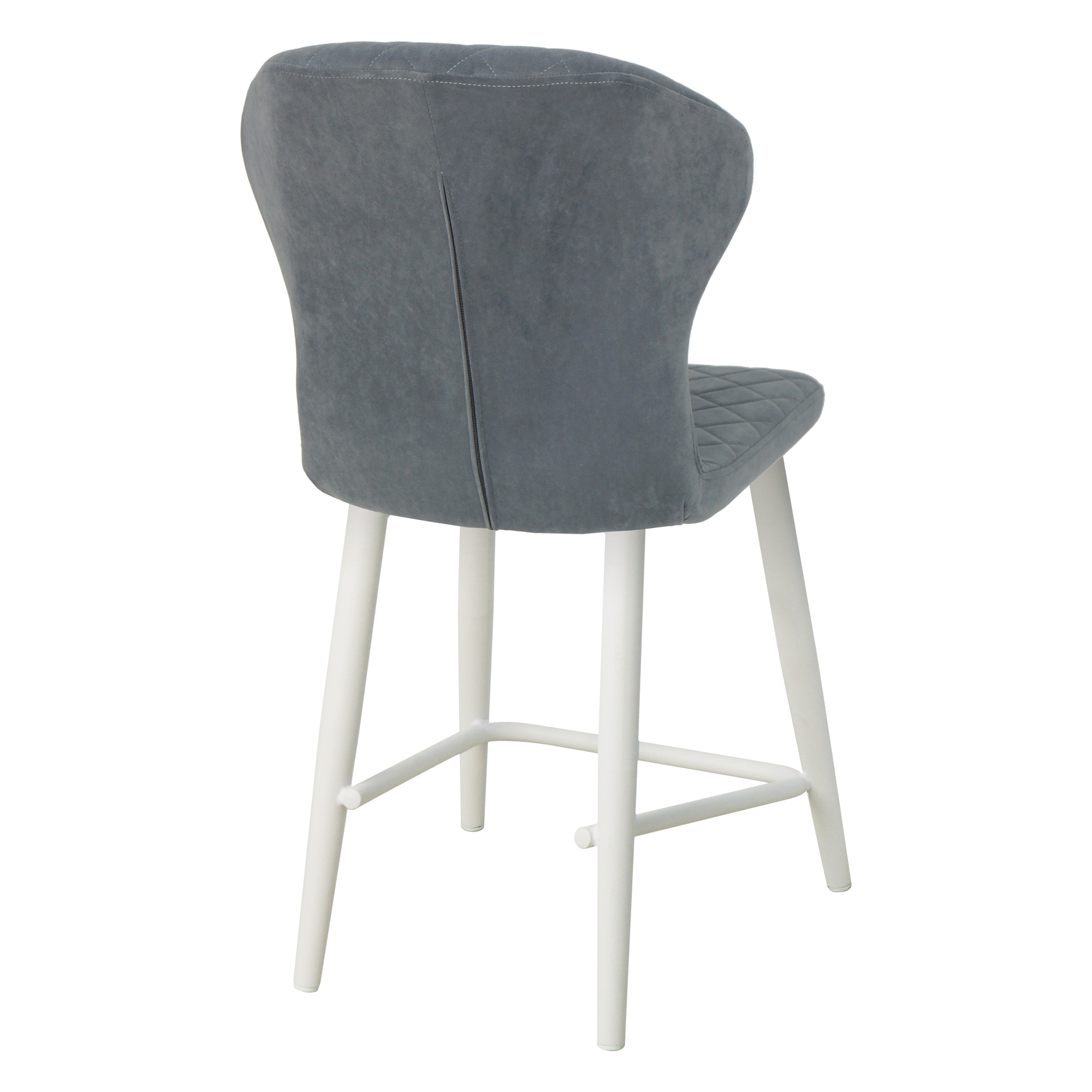 Стул полубарный мягкий серый велюровый (арт 32897) - Фото 1