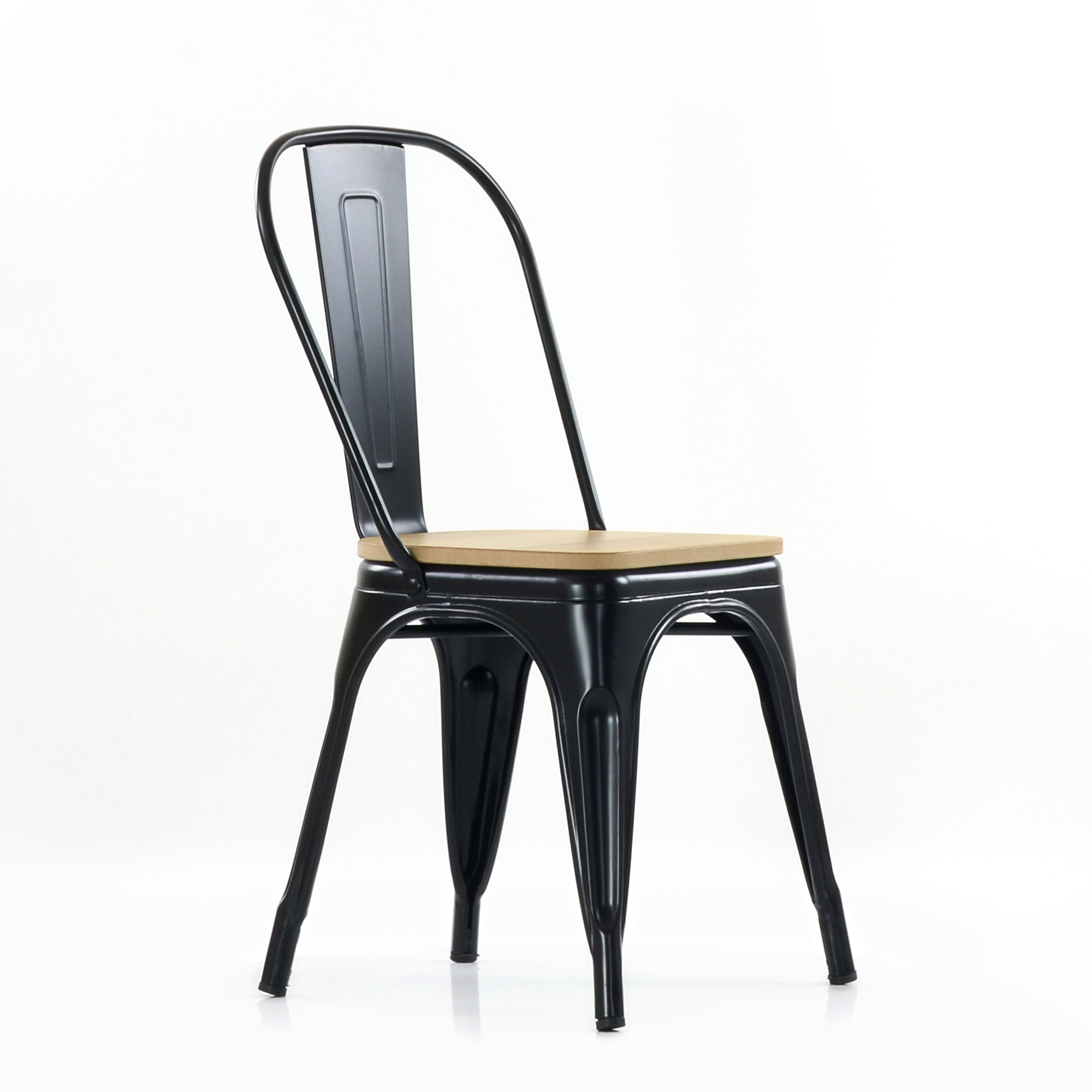 Стул дизайнерский на металлическом каркасе черный tolix (арт 6766) - Фото 1