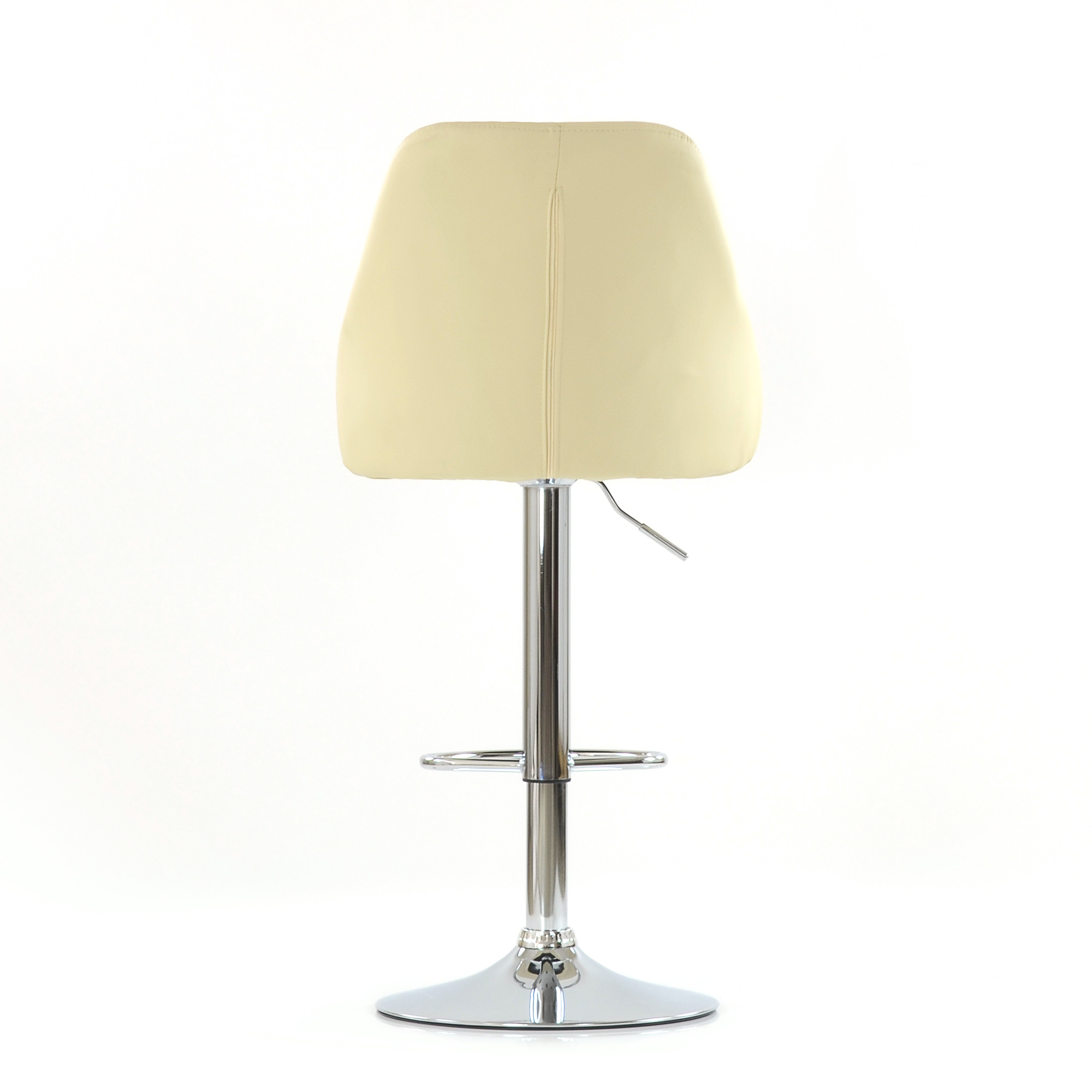 Барный стул хромированный с мягкой обивкой бежевый регулируемый (арт 6550) - Фото 1