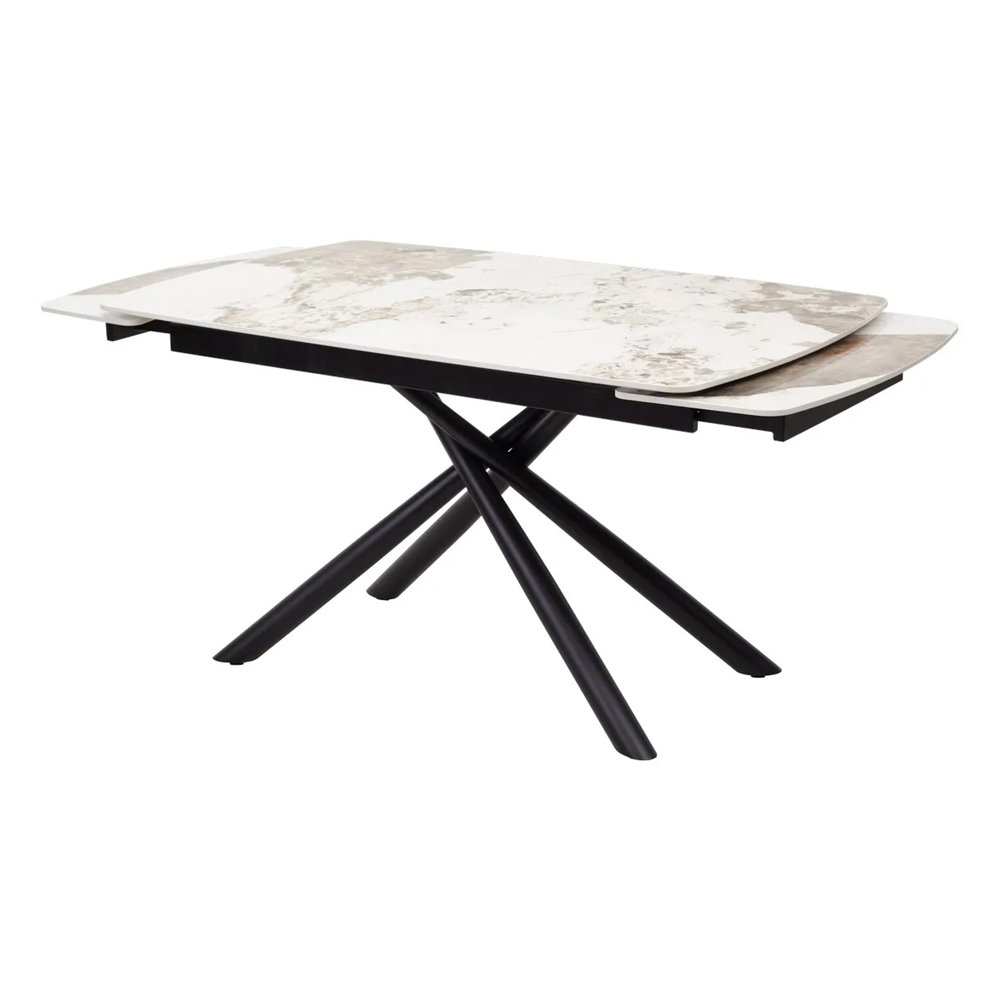 Стол обеденный раскладной из керамогранита на 1 ножке (арт 30781) - Фото 1