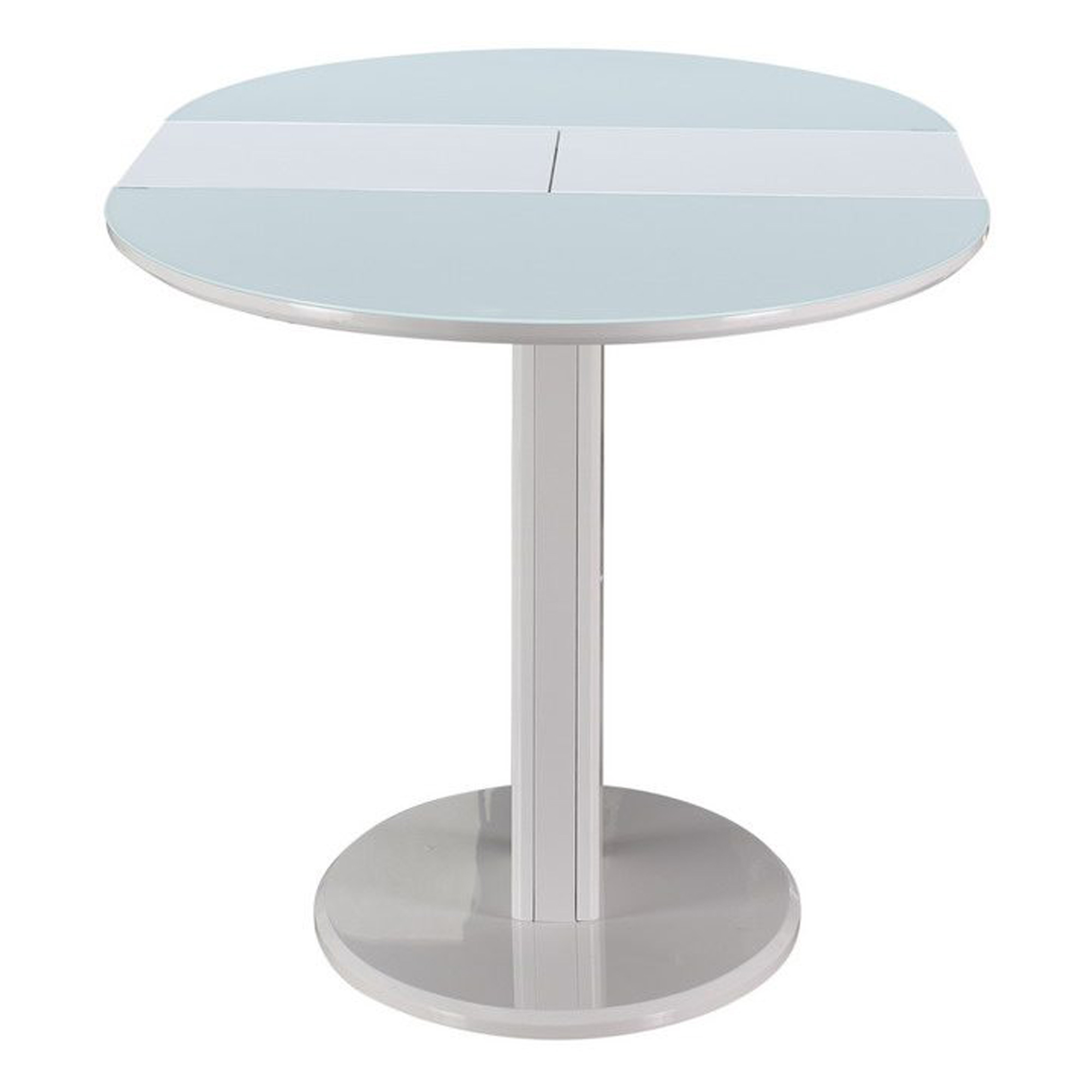 Обеденный стол раскладной овальный белый на одной ножке (арт 31469) - Фото 1