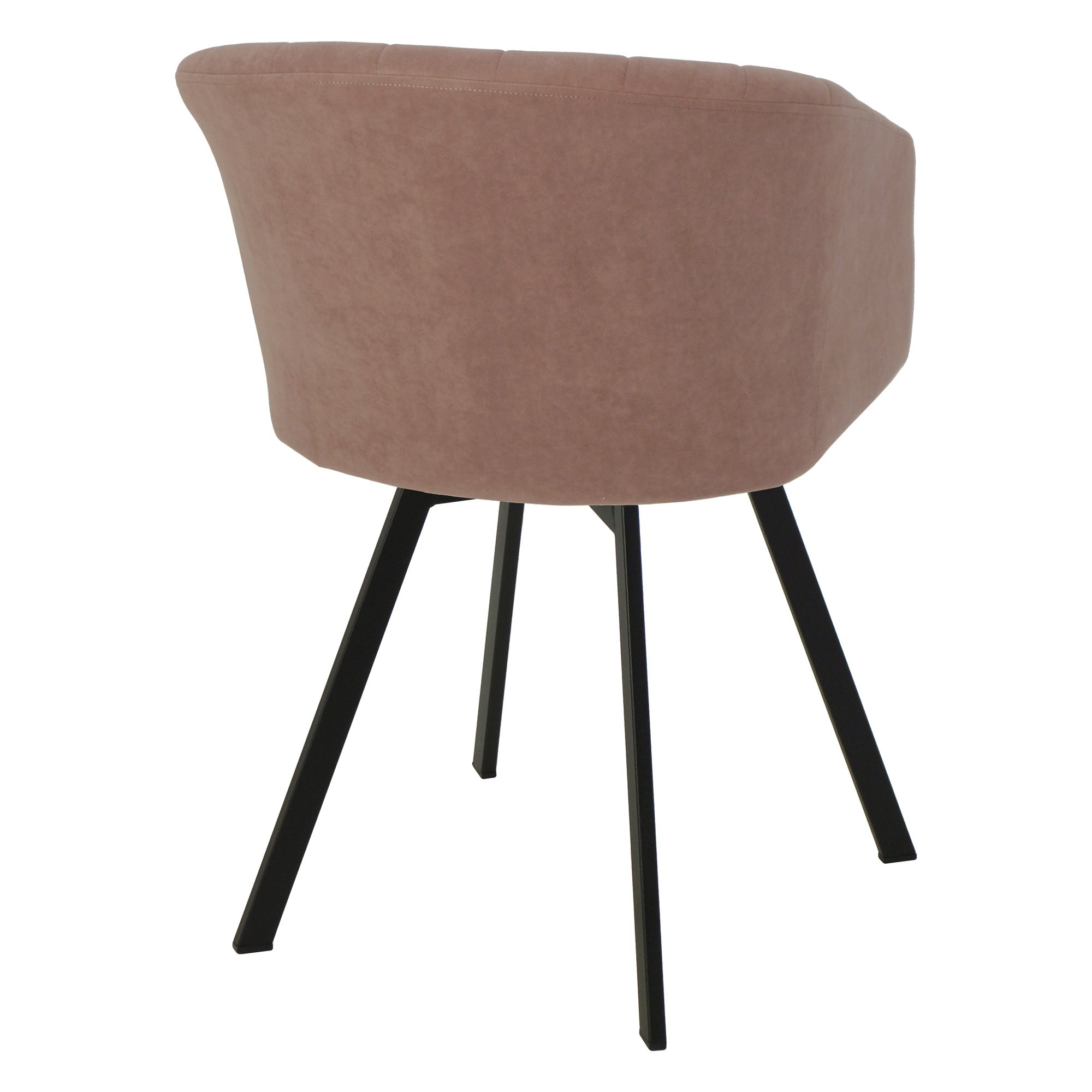 Стул на металлическом каркасе розовый велюровый (арт 26267) - Фото 1