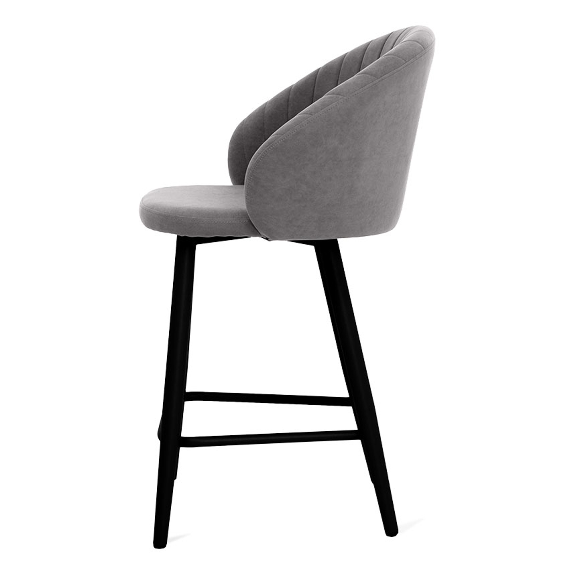 Стул ножки черные мягкий серый велюровый (арт 25385) - Фото 1