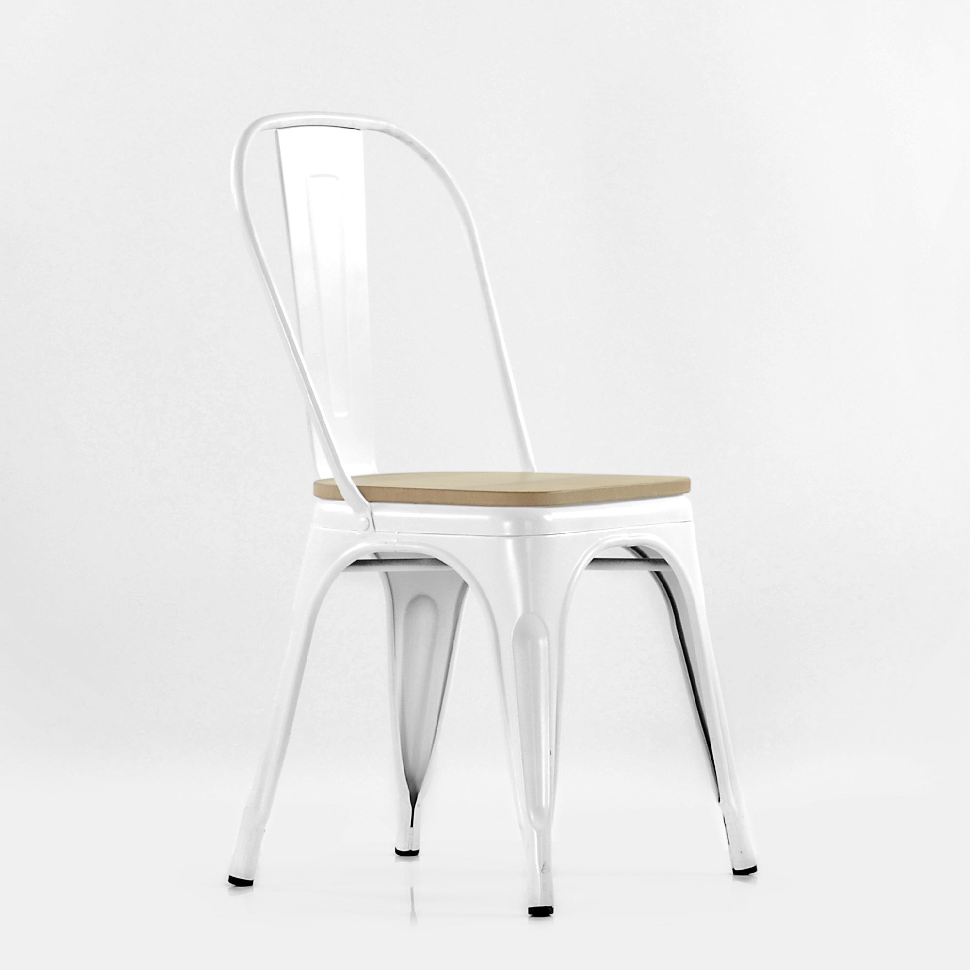 Стул дизайнерский на металлическом каркасе ножки белые tolix (арт 6759) - Фото 1