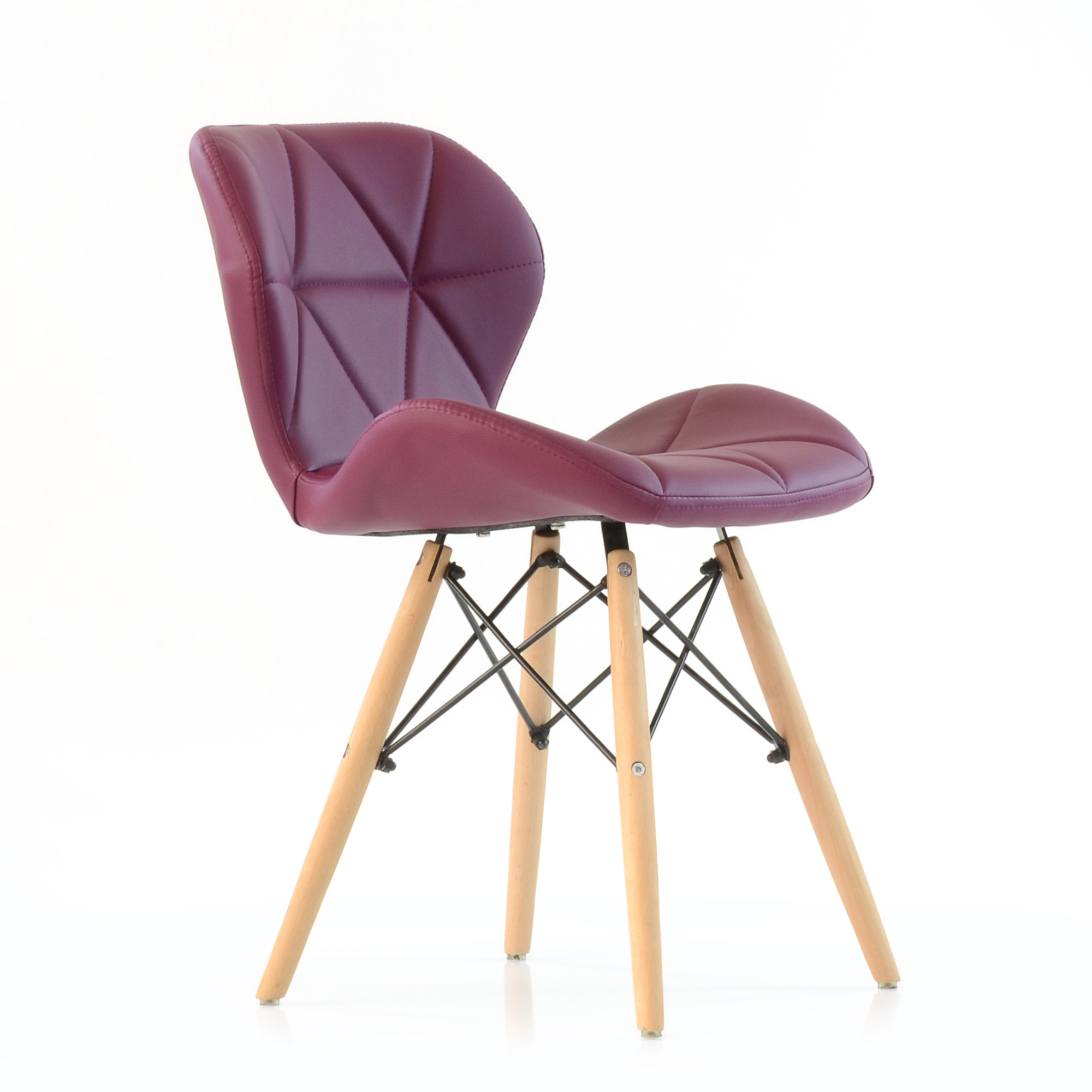 Стул дизайнерский деревянный мягкий фиолетовый eames (арт 6640) - Фото 1
