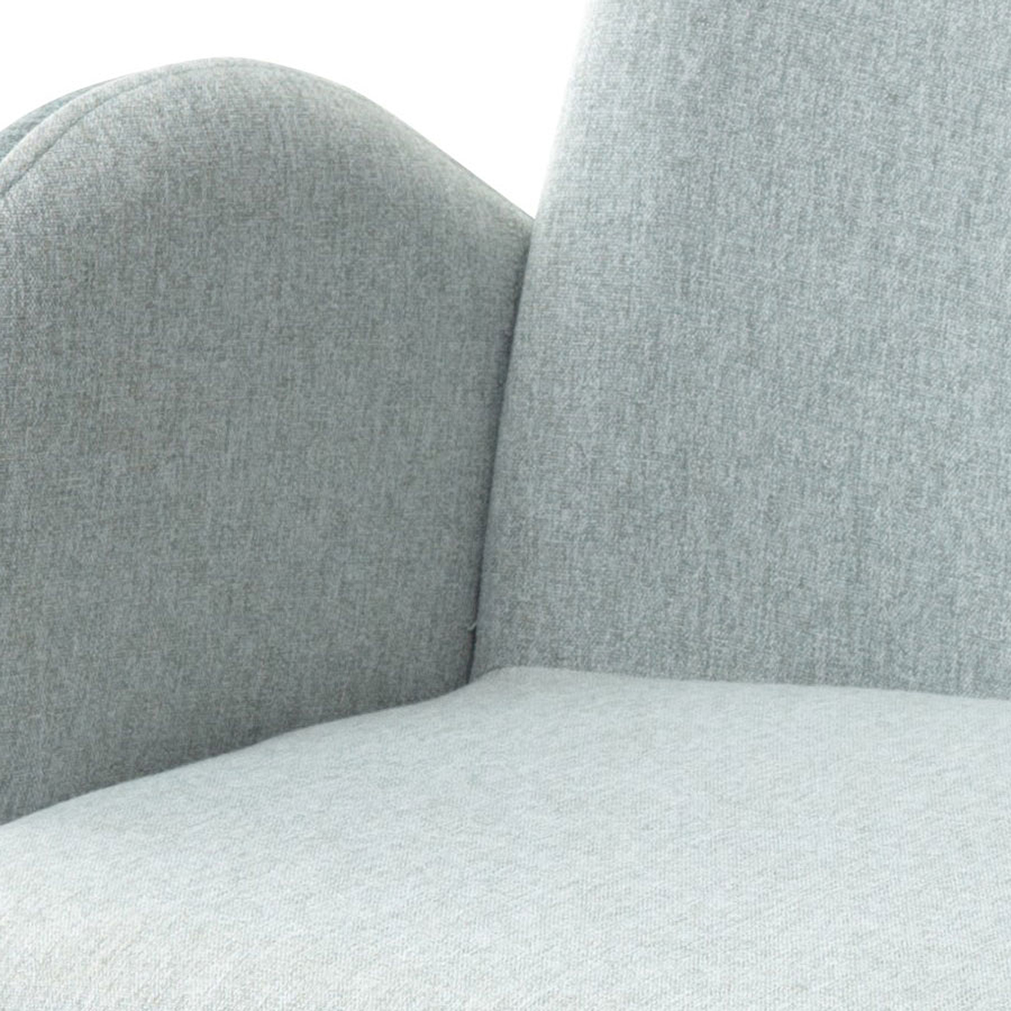 Стул-кресло на металлокаркасе мягкий с подлокотниками мятный (арт 10493) - Фото 1