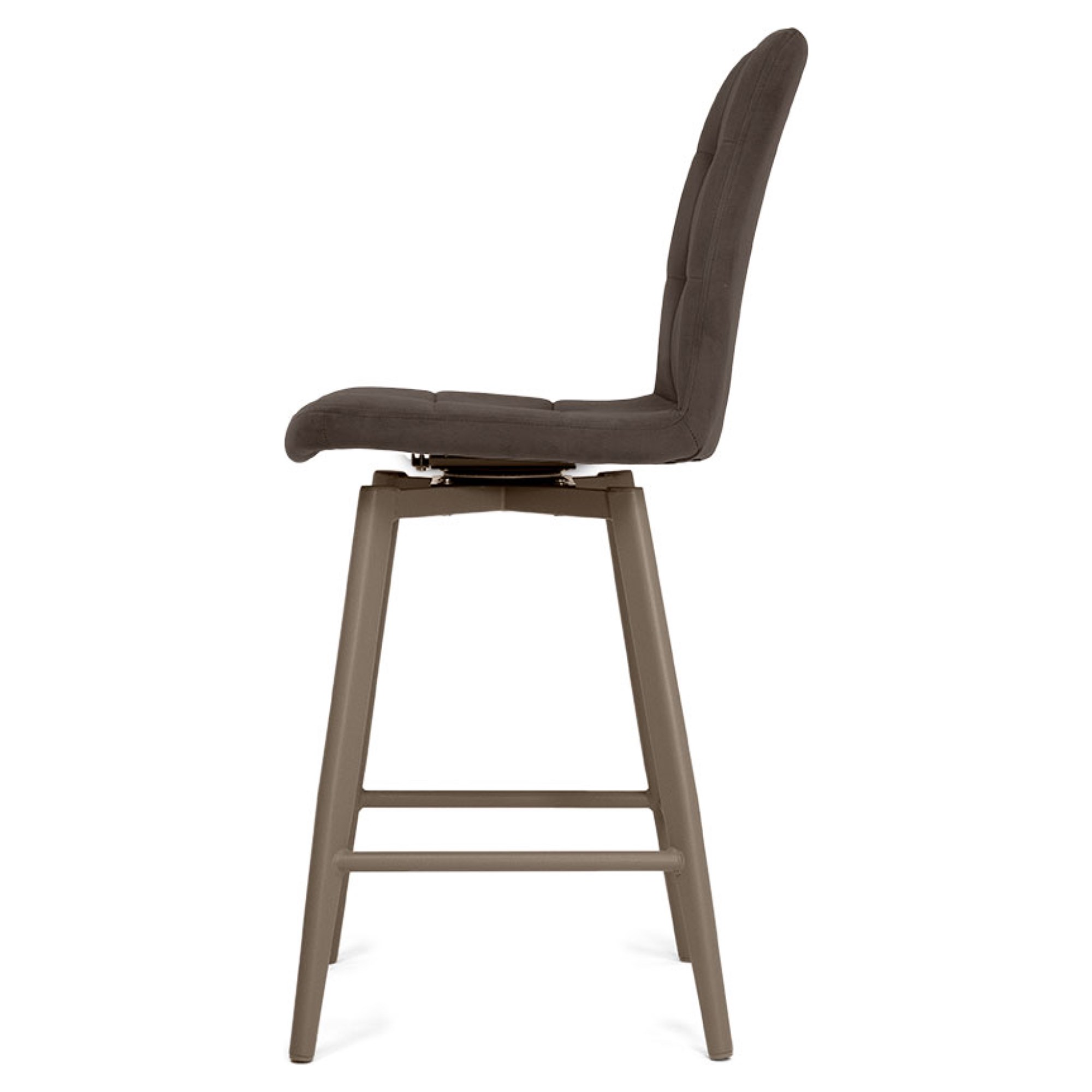 Стул полубарный бежевый из велюра (арт 35359) - Фото 1