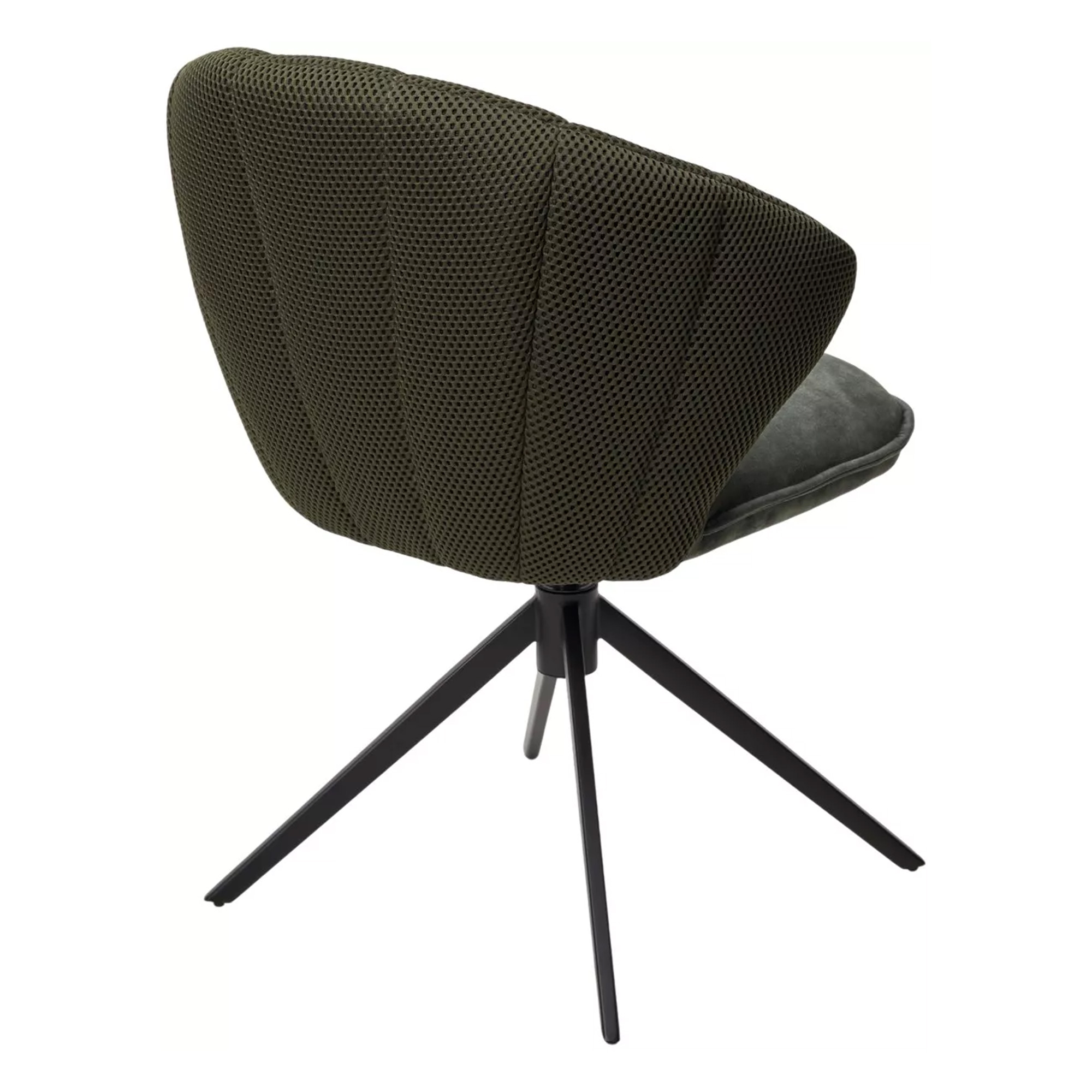 Стул на металлическом каркасе мягкий зеленый из велюра (арт 34122) - Фото 1