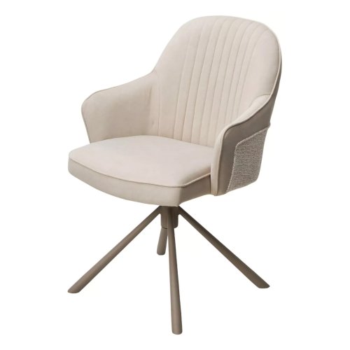 Стул мягкий слоновая кость с обивкой из велюра (арт 34129) - Фото 2