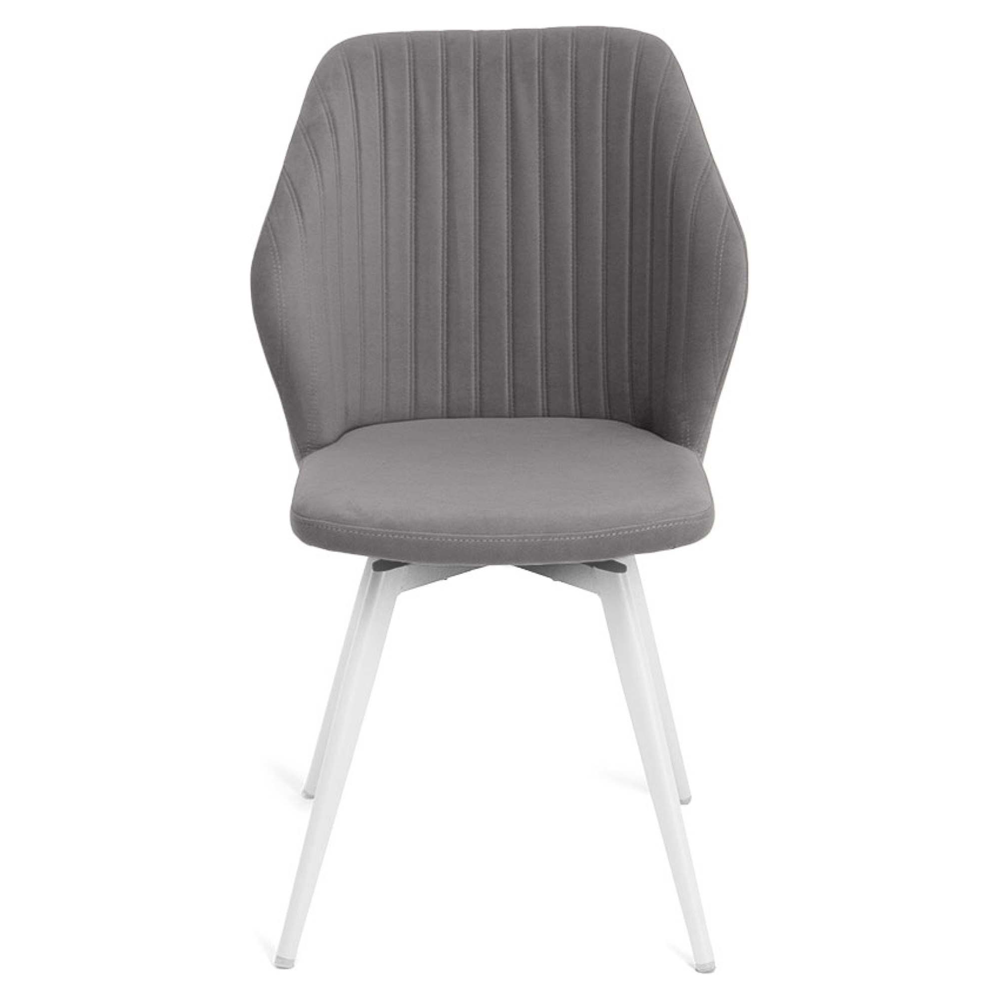 Стул на металлокаркасе серый из велюра (арт 25780) - Фото 1