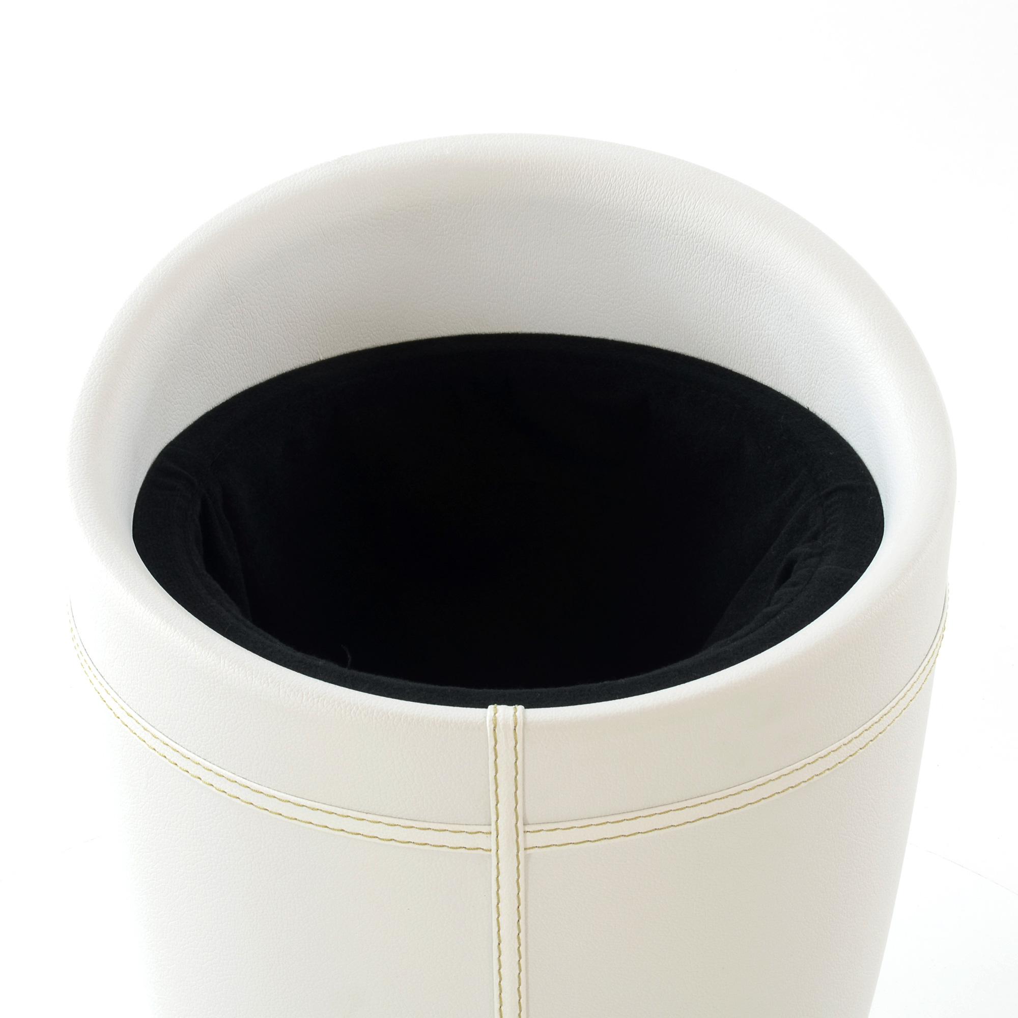 Табурет дизайнерский ножки белые с мягкой обивкой белый (арт 5228) - Фото 1