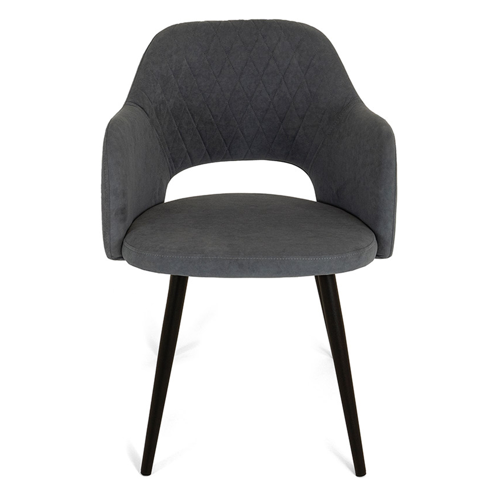 Полукресло мягкое с подлокотниками серое велюровое (арт 27743) - Фото 1