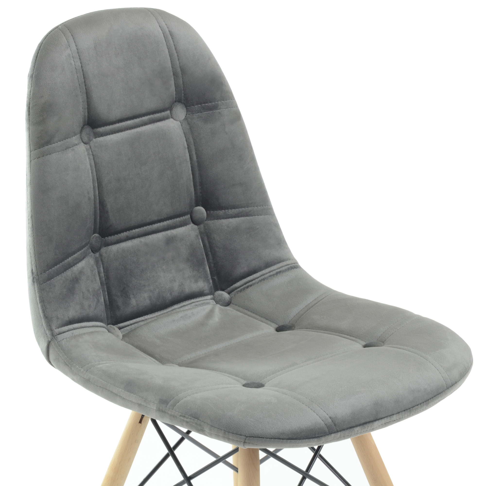 Стул дизайнерский с мягкой обивкой серый eames (арт 12202) - Фото 1