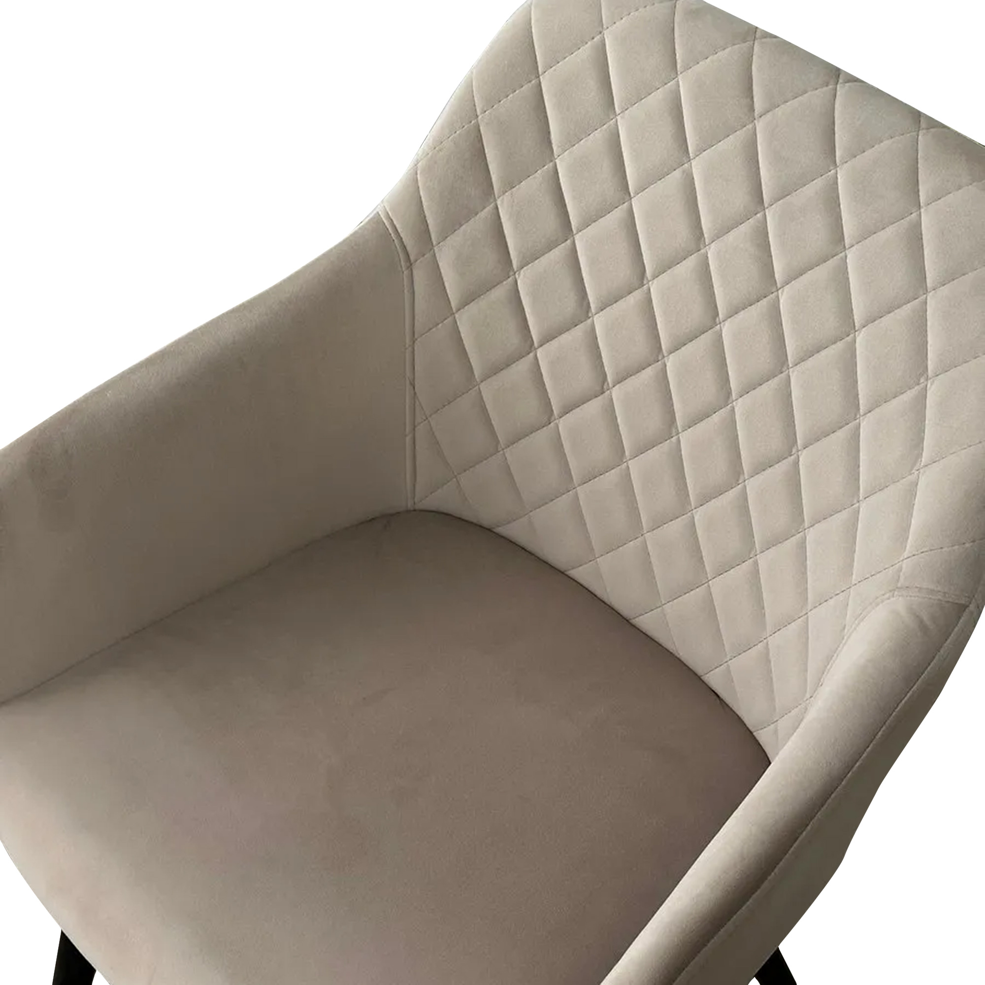 Полукресло мягкое с подлокотниками бежевое из велюра (арт 31405) - Фото 1