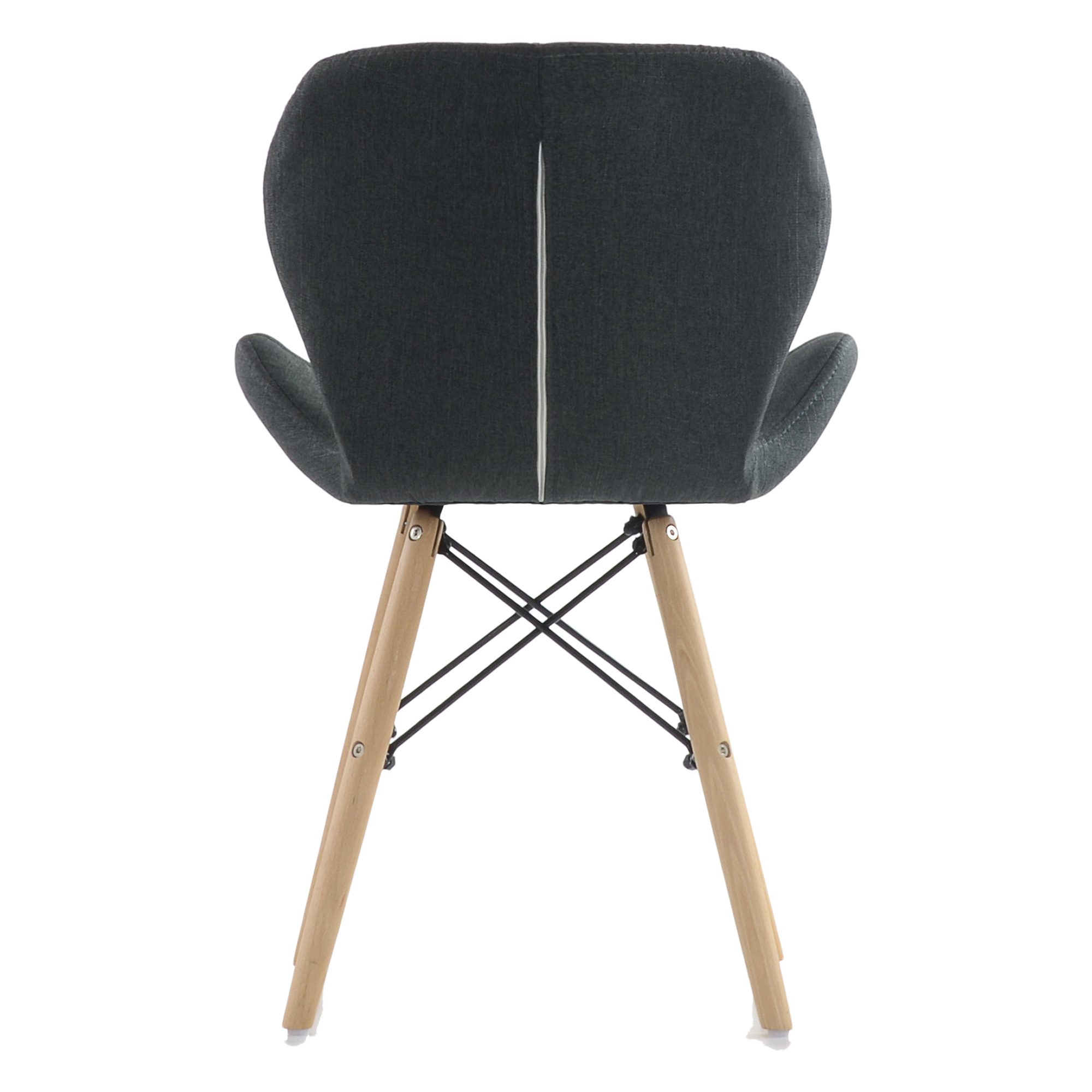 Стул деревянный мягкий серый eames (арт 11420) - Фото 1