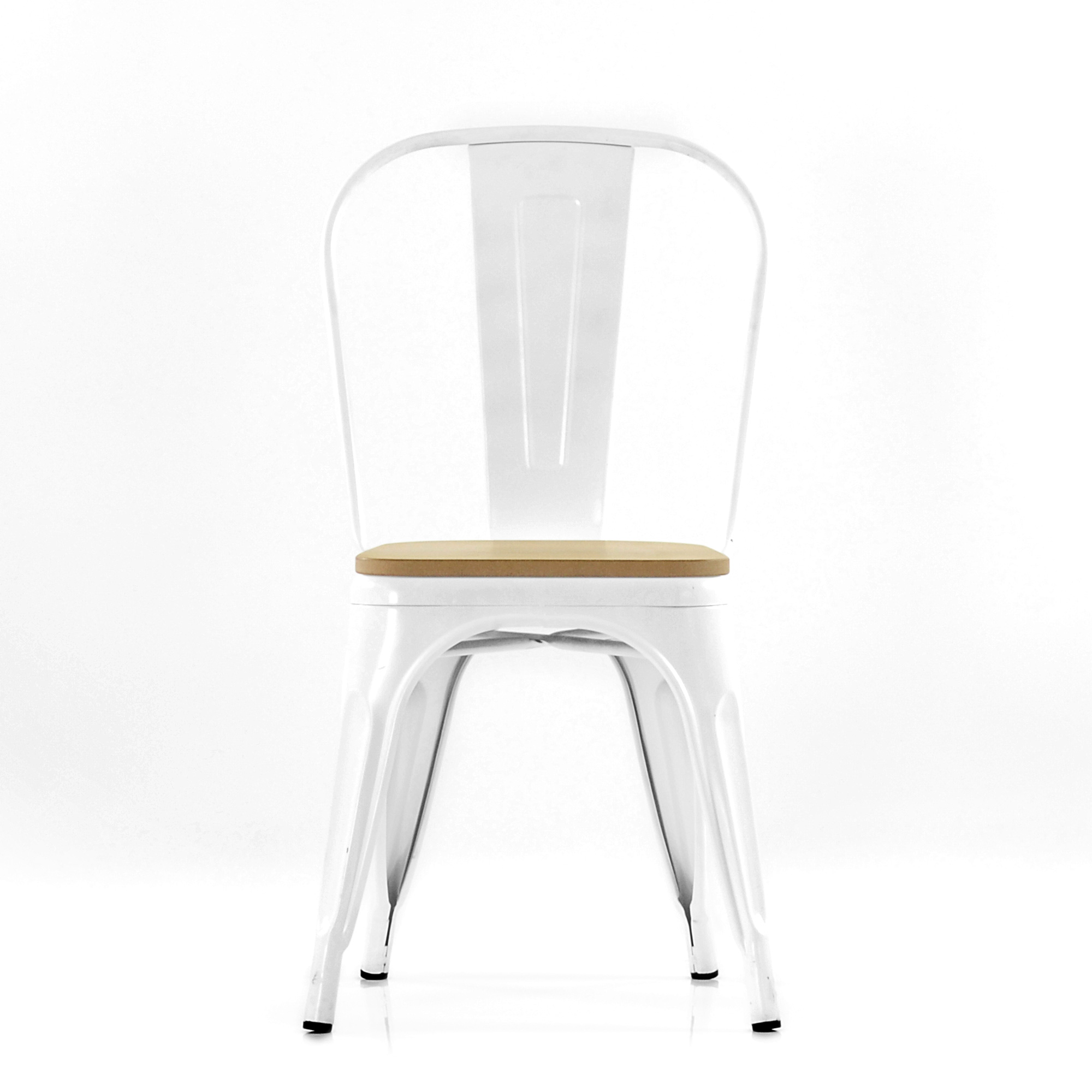 Стул дизайнерский на металлическом каркасе ножки белые tolix (арт 6759) - Фото 1