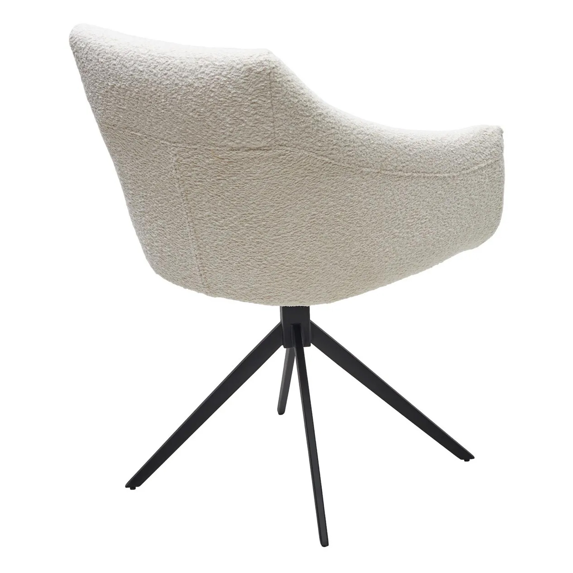 Стул-кресло с черными ножками мягкий с подлокотниками белый (арт 32382) - Фото 1