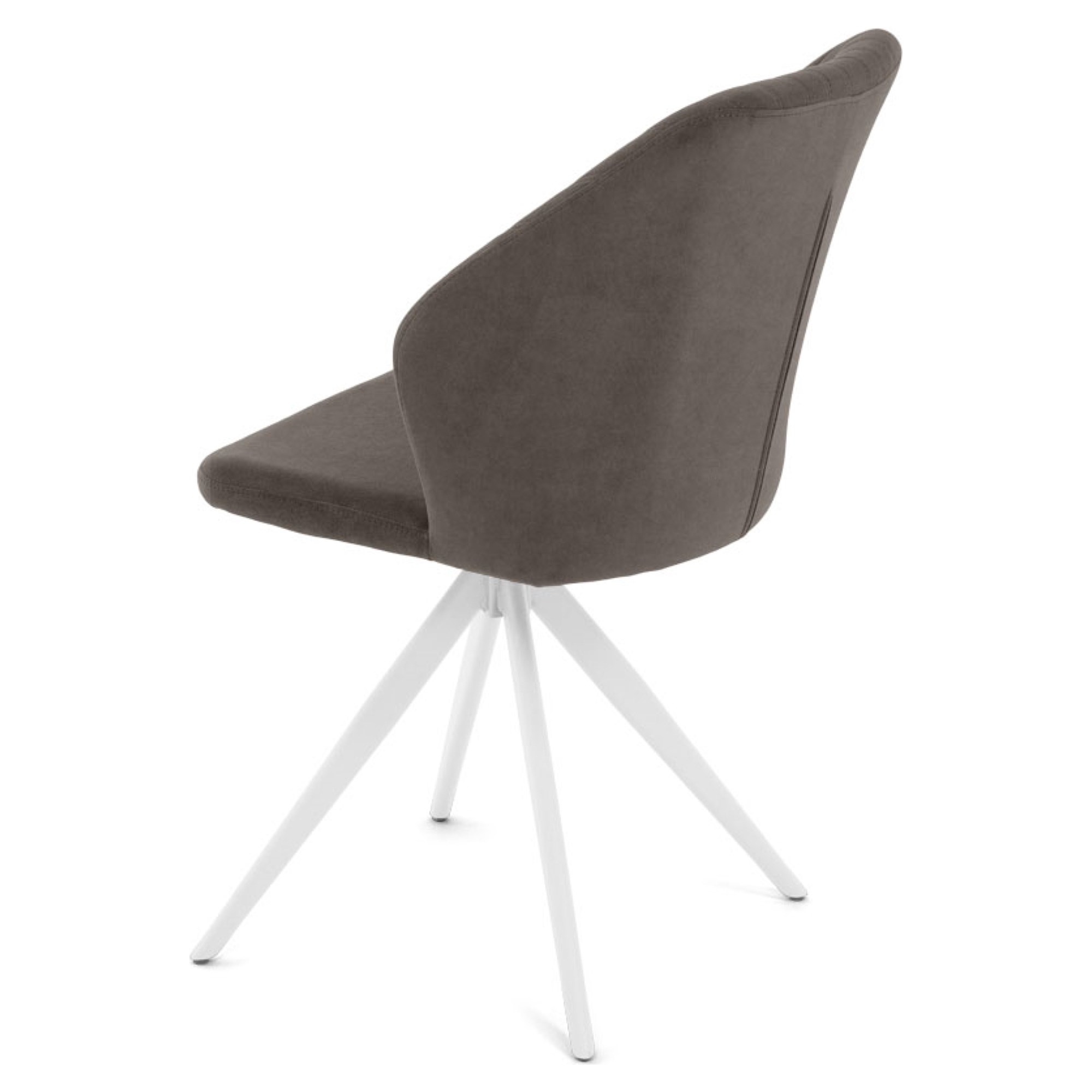 Стул с белыми ножками с мягким сидением из велюра (арт 35386) - Фото 1