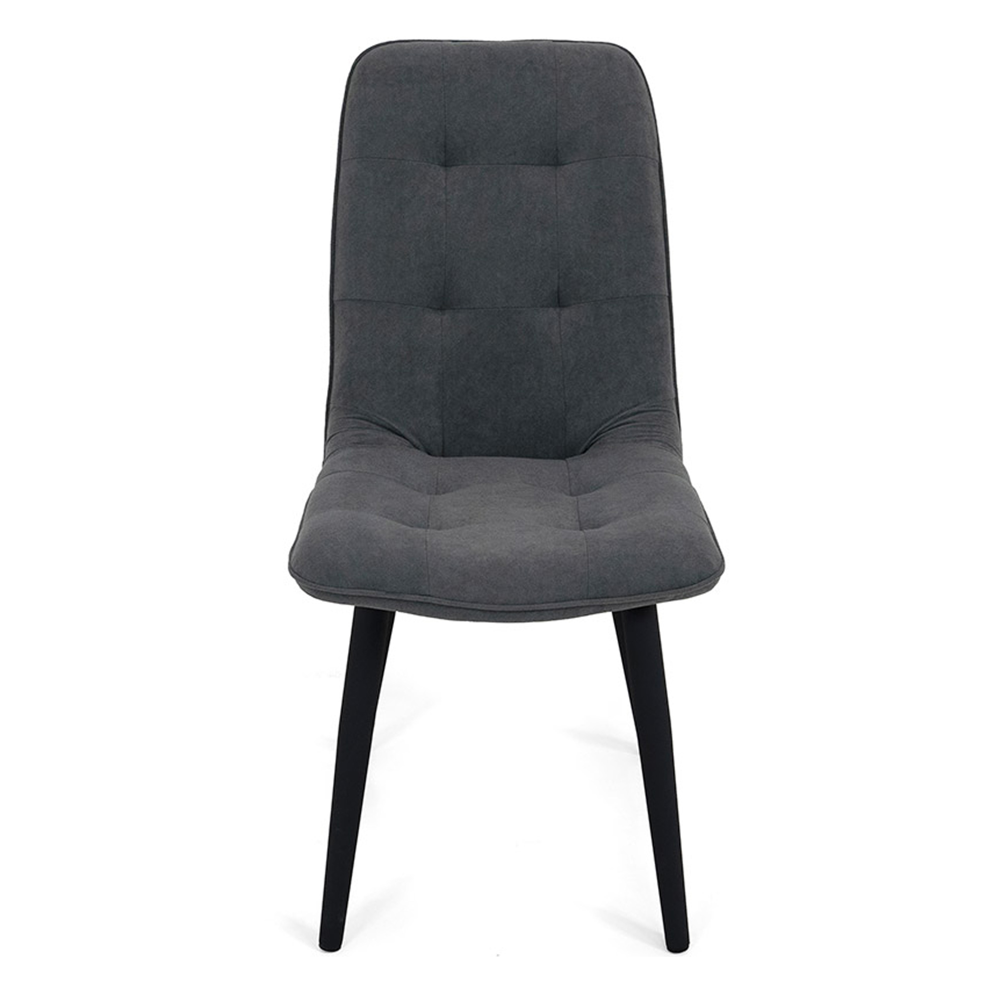 Стул кухонный металлический с черными ножками серый из велюра (арт 20275) - Фото 1