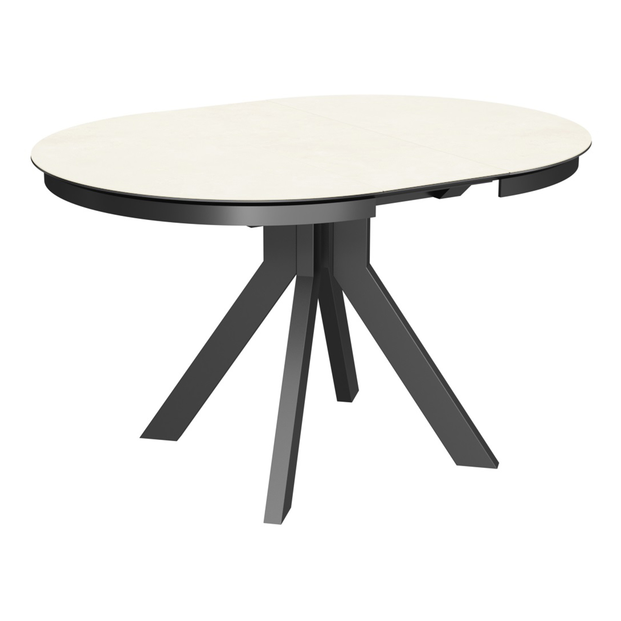 Стол раскладной круглый керамический бежевый (арт 33497) - Фото 1