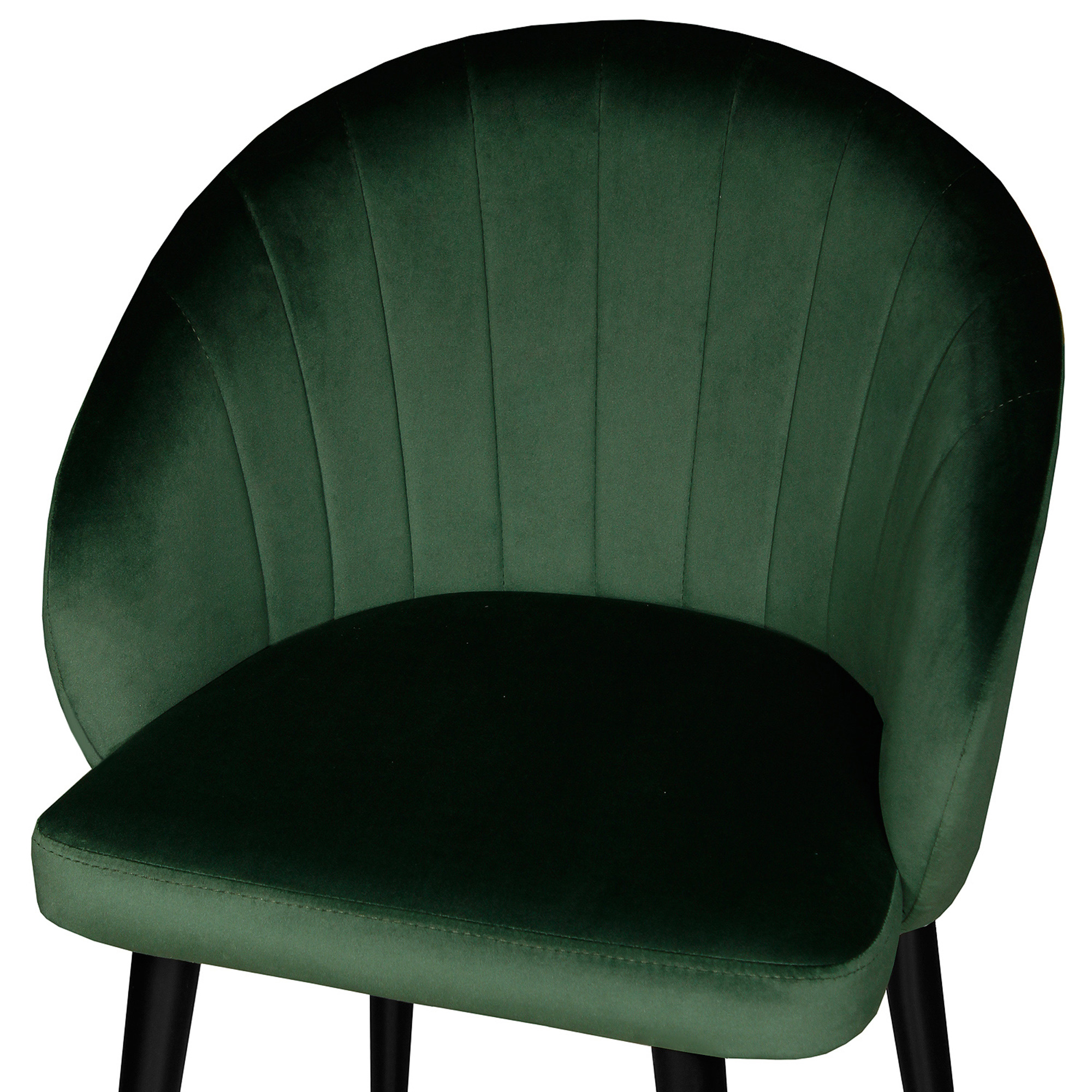 Полукресло на металлокаркасе мягкое зеленое из бархата (арт 16276) - Фото 1