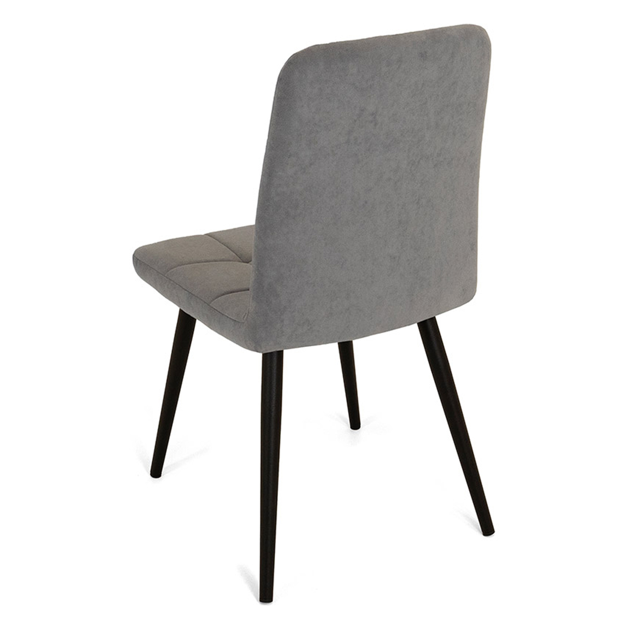 Стул на металлокаркасе мягкий серый из велюра (арт 18554) - Фото 1