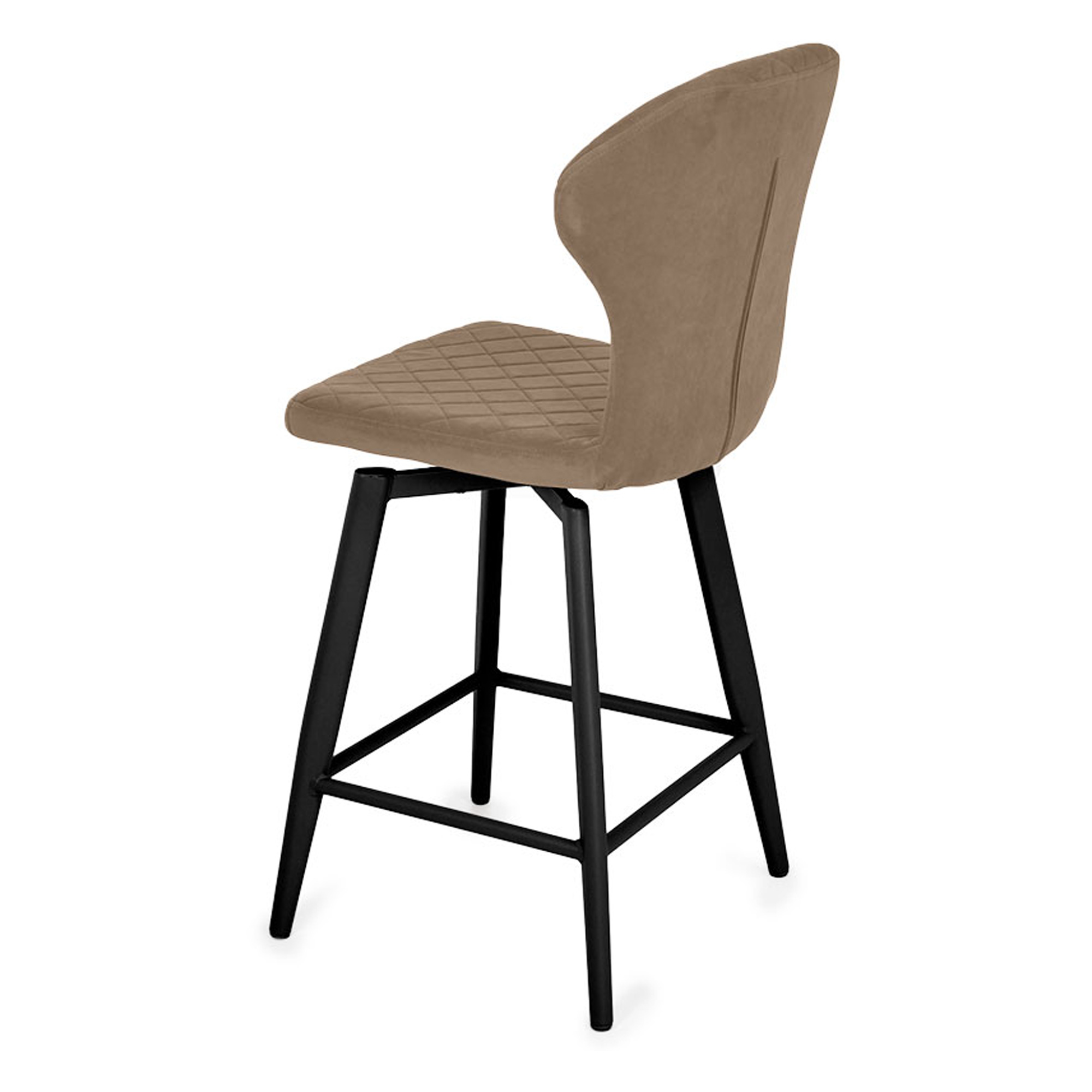 Барный стул на металлическом каркасе с обивкой из велюра (арт 34161) - Фото 1