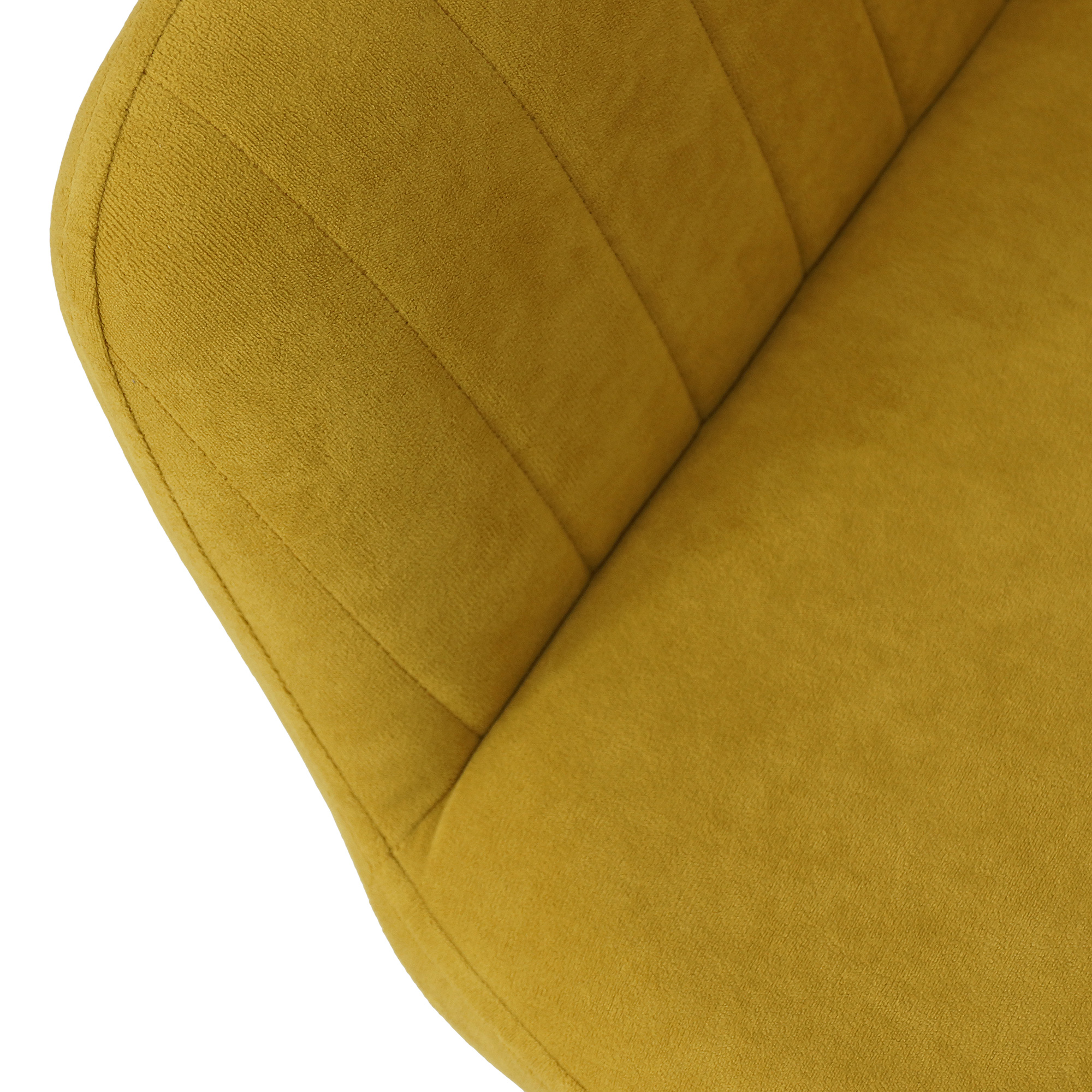 Стул-кресло мягкий желтый из велюра (арт 22170) - Фото 1