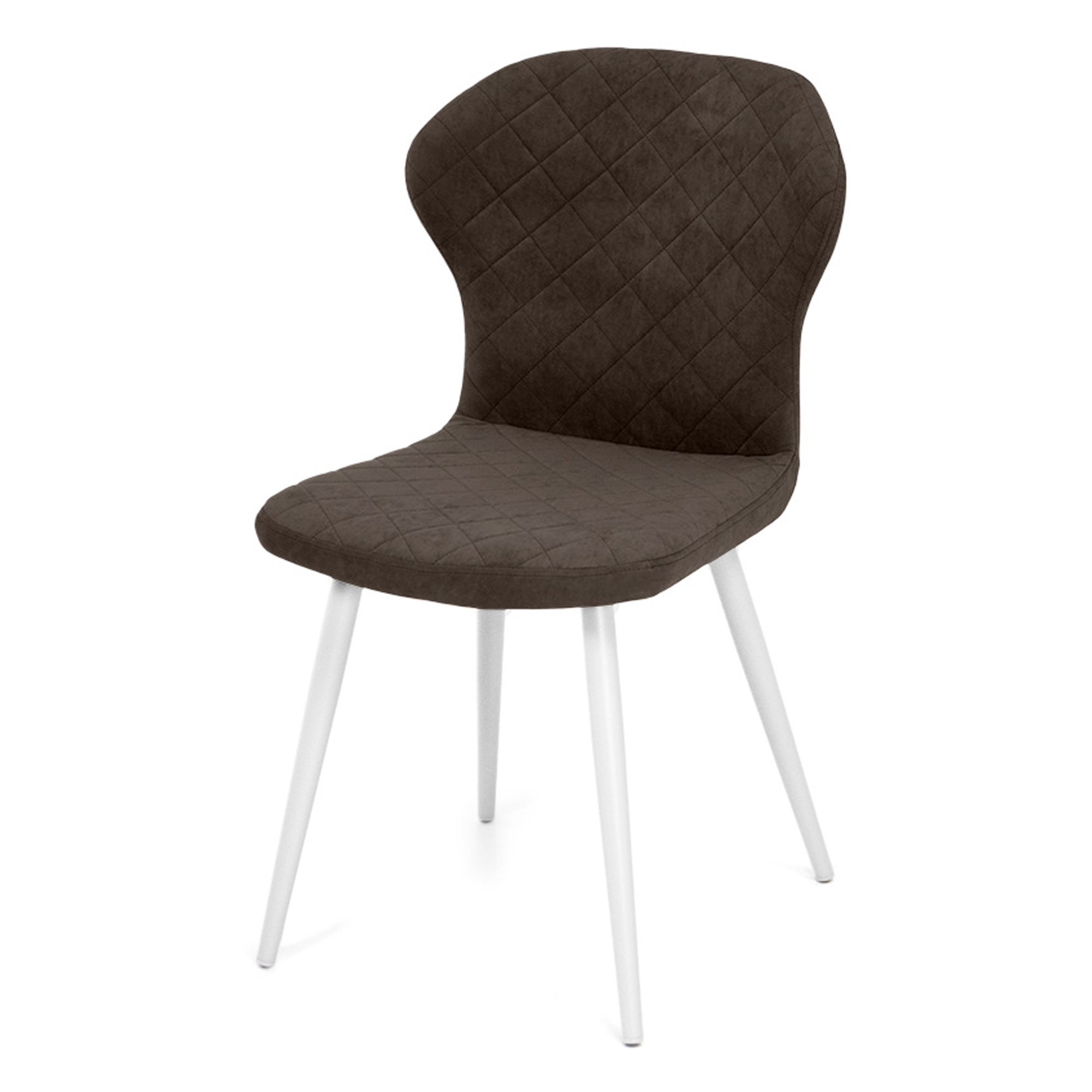 Стул с белыми ножками мягкий из велюра (арт 19251) - Фото 1