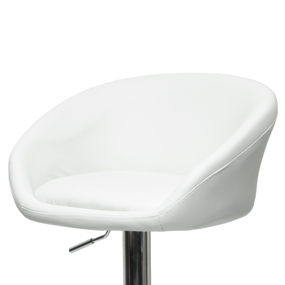 Барный стул с мягким сидением белый крутящийся (арт 5528) - Фото 1