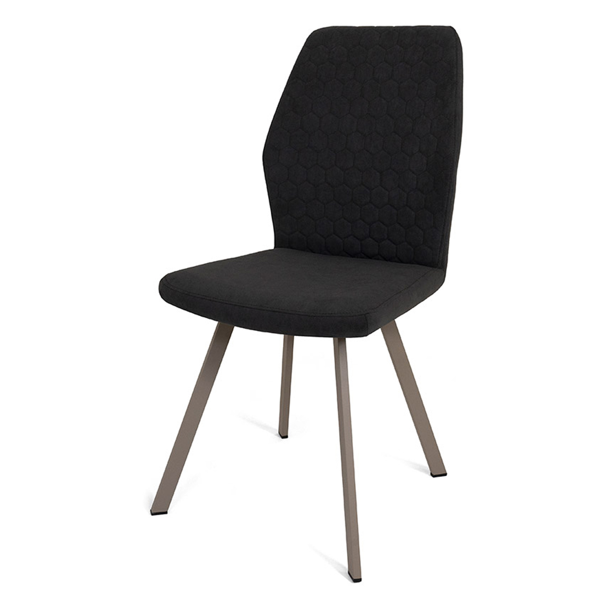 Стул на металлическом каркасе мягкий коричневый из велюра (арт 28871) - Фото 1