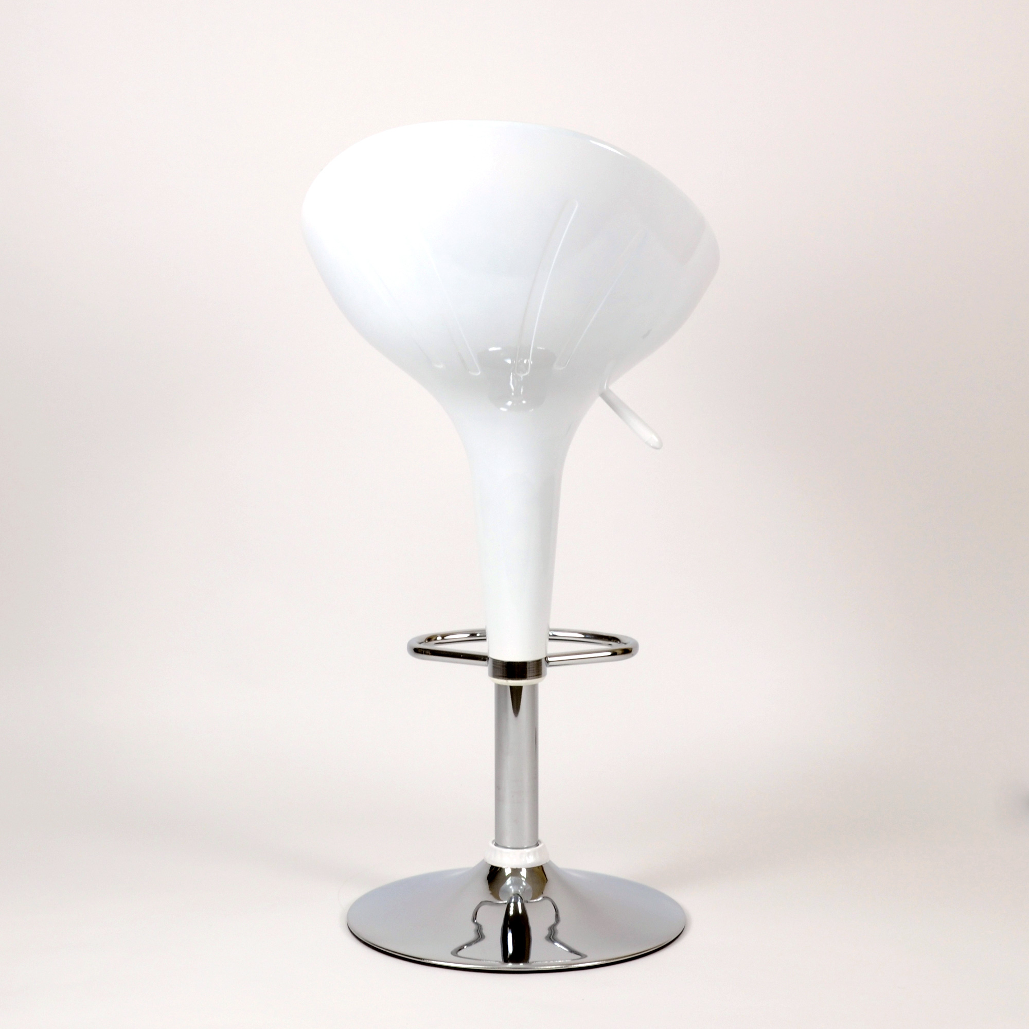 Барный стул дизайнерский ножки хром белый из пластика (арт 2349) - Фото 1