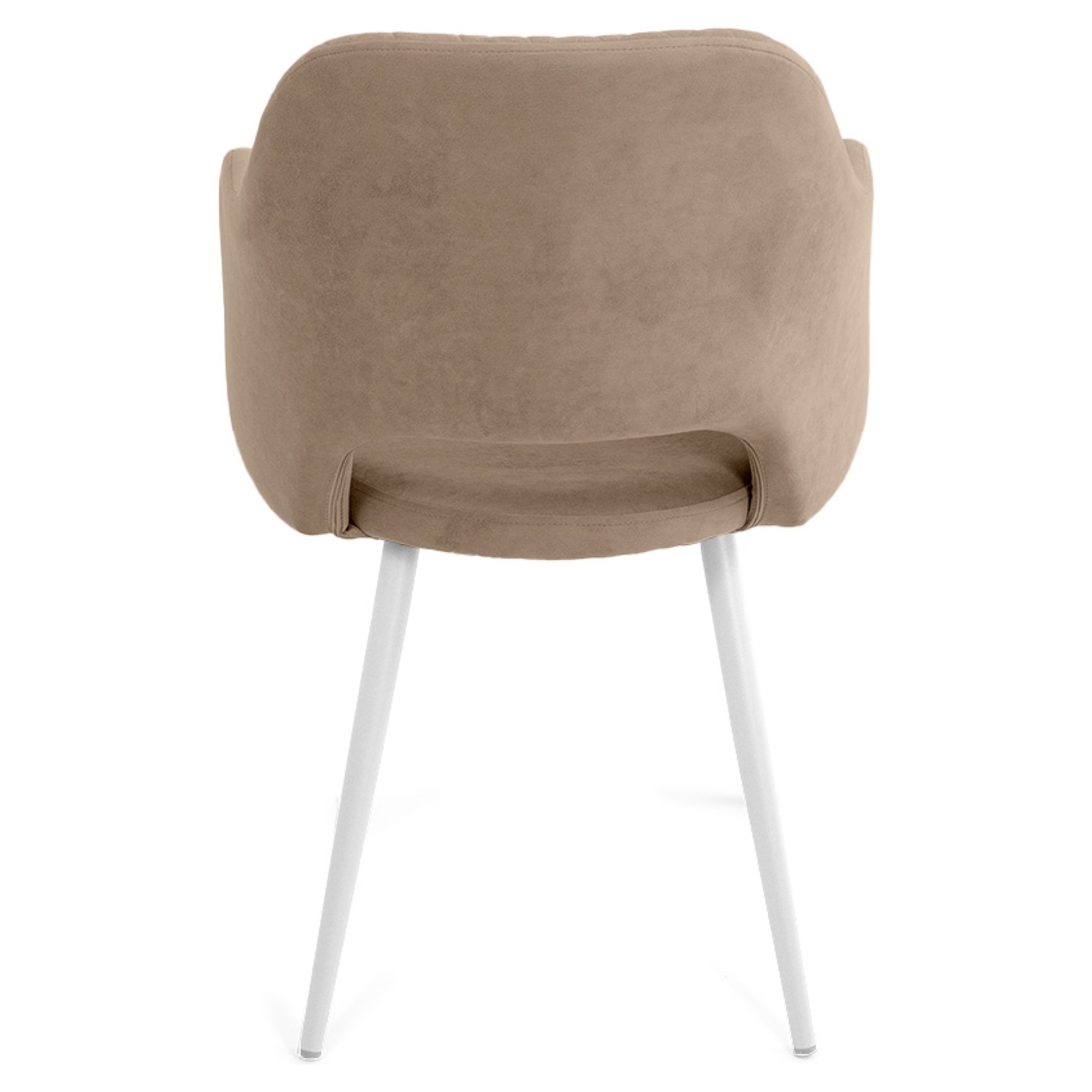 Стул с мягким сидением с подлокотниками бежевый велюровый (арт 27696) - Фото 1