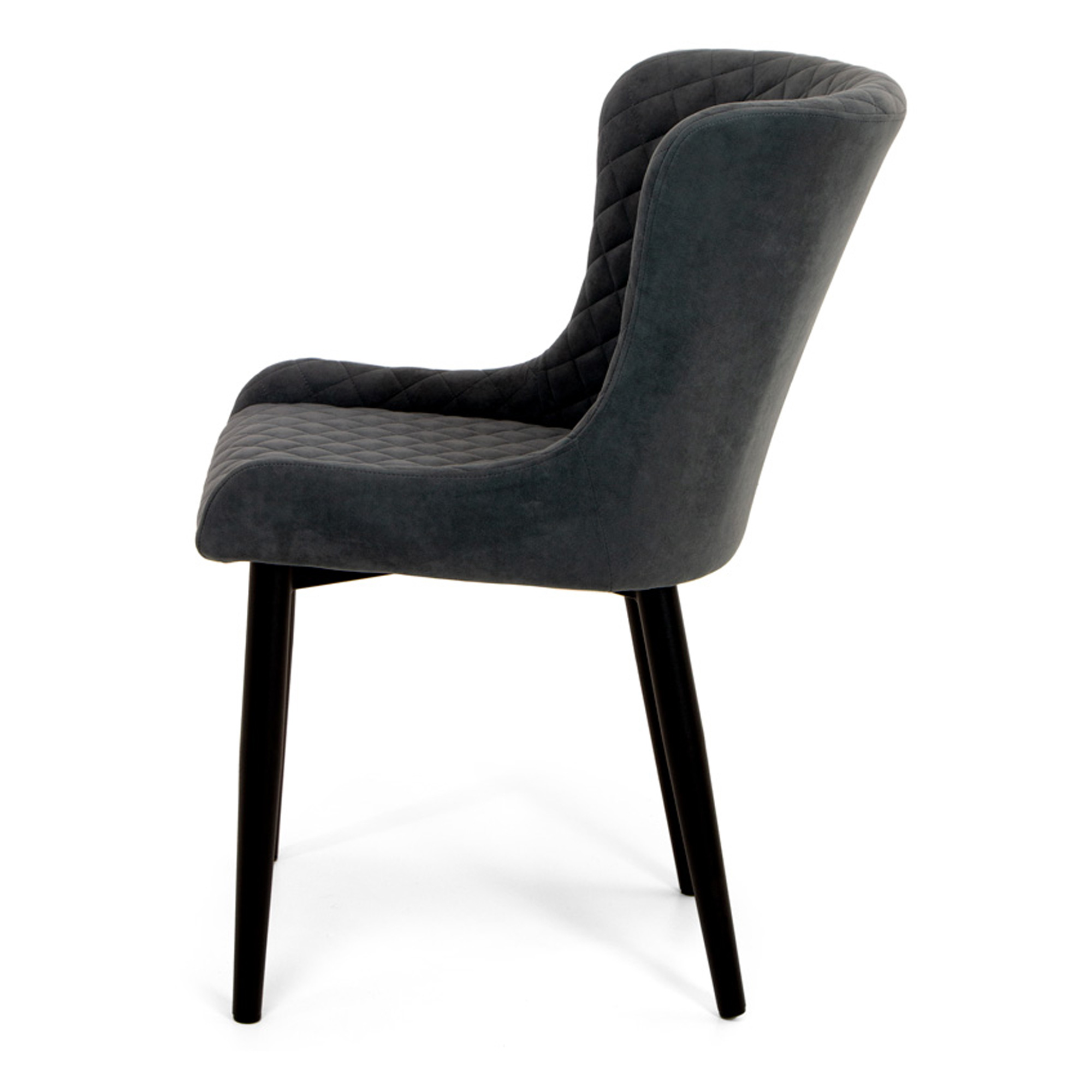 Стул с металлическими ножками мягкий серый из велюра (арт 22293) - Фото 1