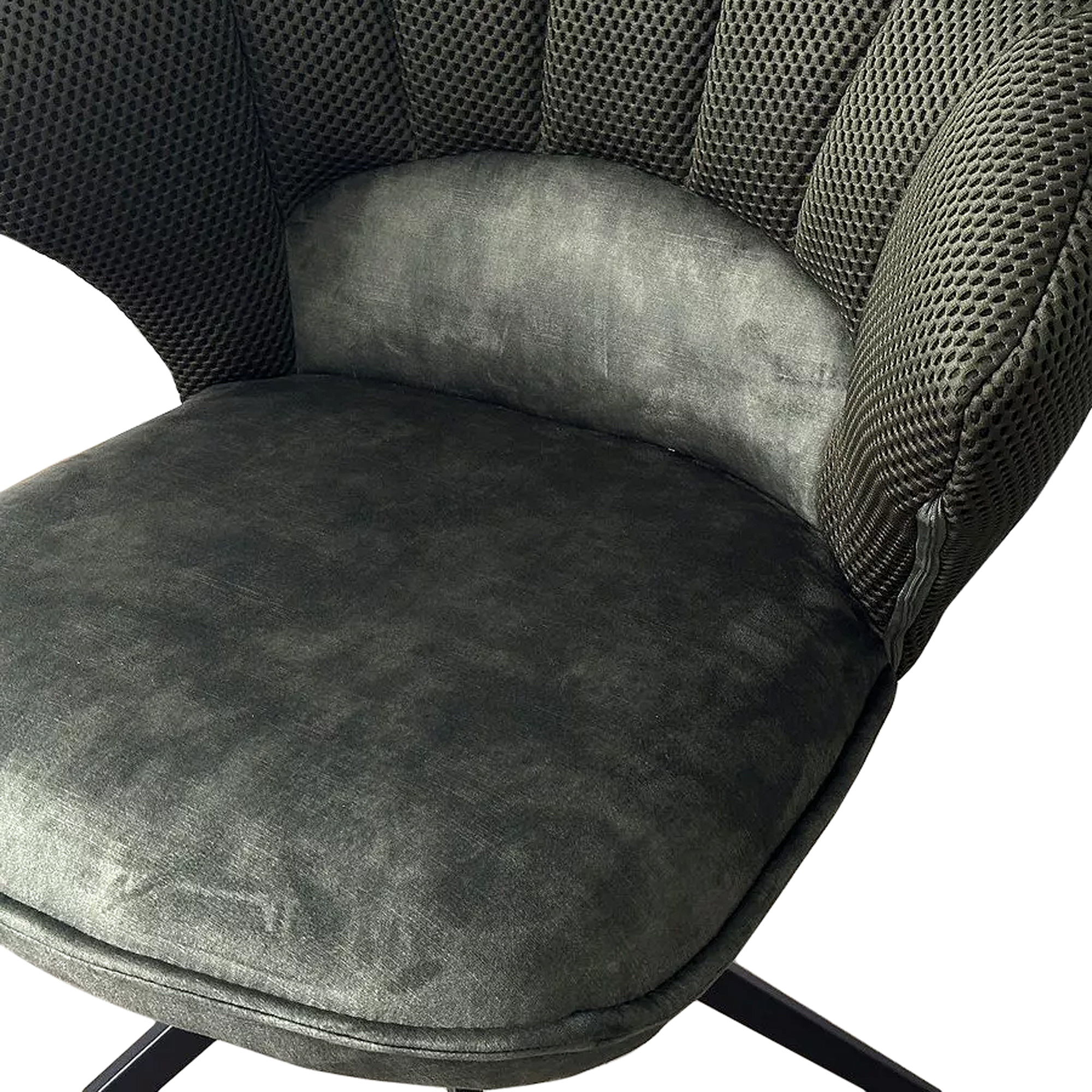 Стул на металлическом каркасе мягкий зеленый из велюра (арт 34122) - Фото 1