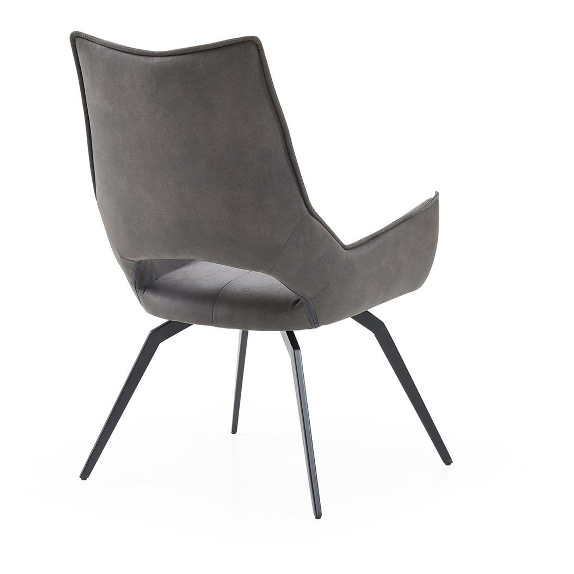 Стул-кресло дизайнерский металлический мягкий серый (арт 31472) - Фото 1