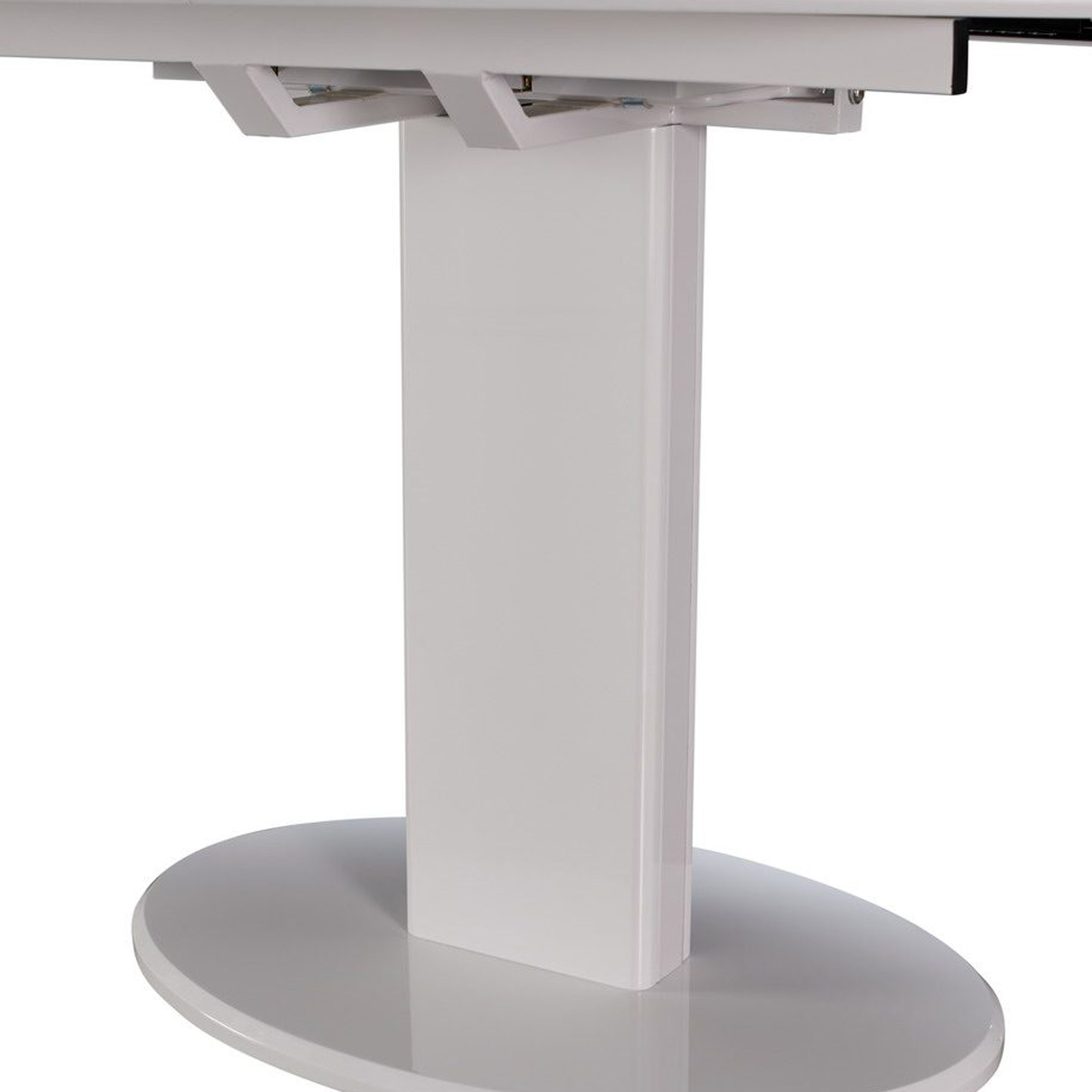 Обеденный стол раскладной овальный белый на одной ножке (арт 31469) - Фото 1