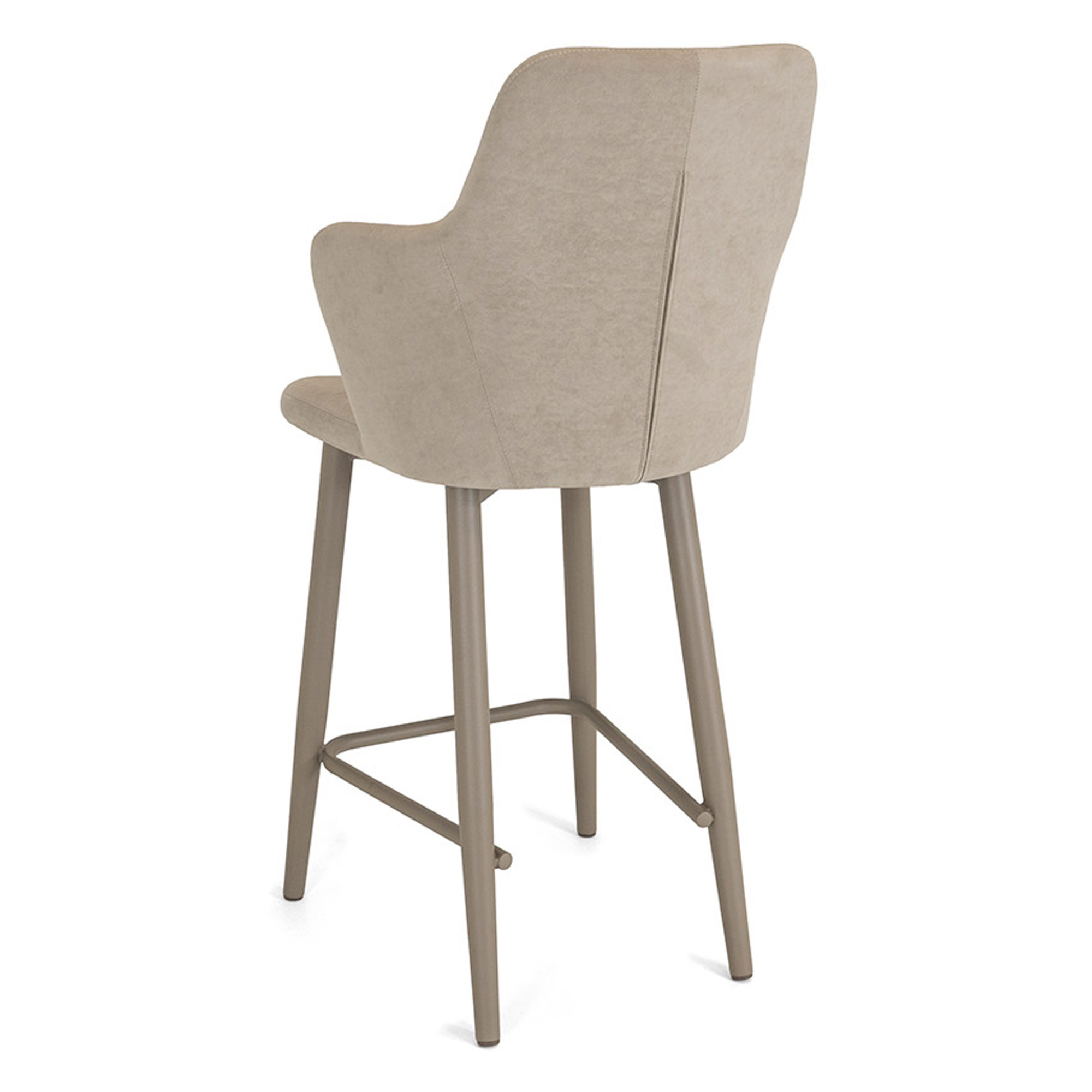 Стул полубарный мягкий кремовый из велюра (арт 26133) - Фото 1