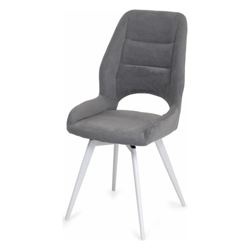 Стул на металлокаркасе ножки белые мягкий из велюра (арт 35443) - Фото 2