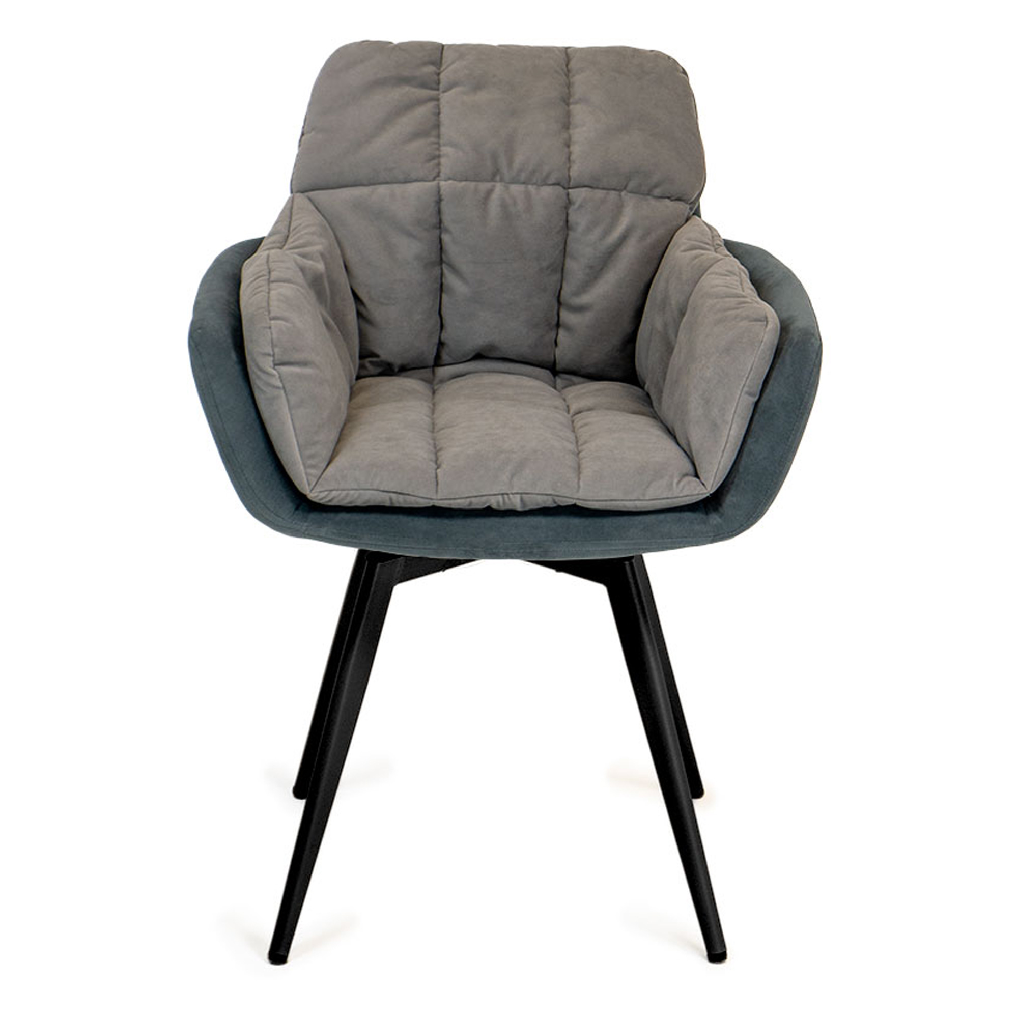 Стул для кухни серый из велюра (арт 33539) - Фото 1