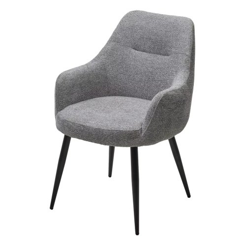 Стул с черными ножками с мягкой обивкой серый (арт 33896) - Фото 2