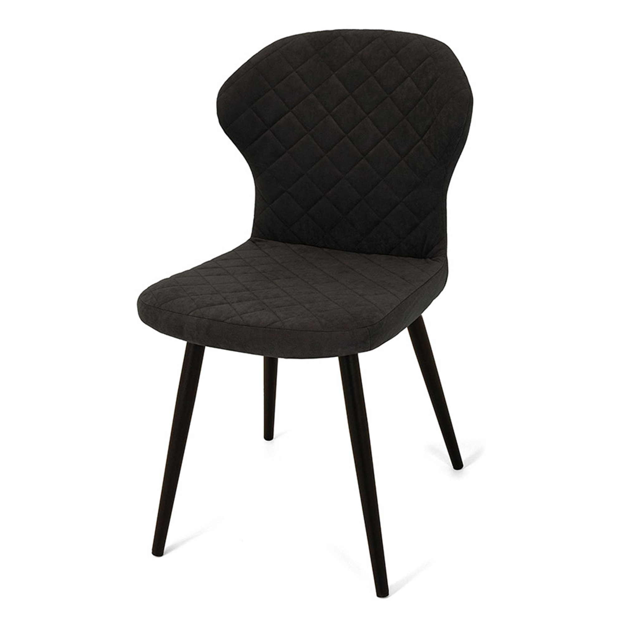 Стул с черными ножками мягкий коричневый из велюра (арт 19321) - Фото 1