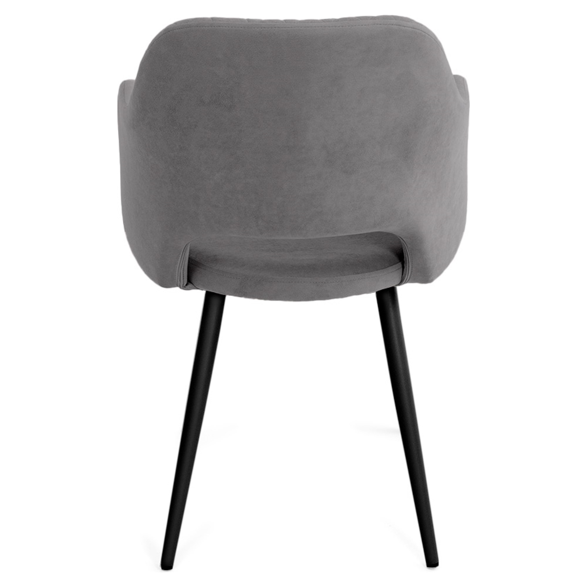 Стул на металлокаркасе с мягкой обивкой серый из велюра (арт 27746) - Фото 1