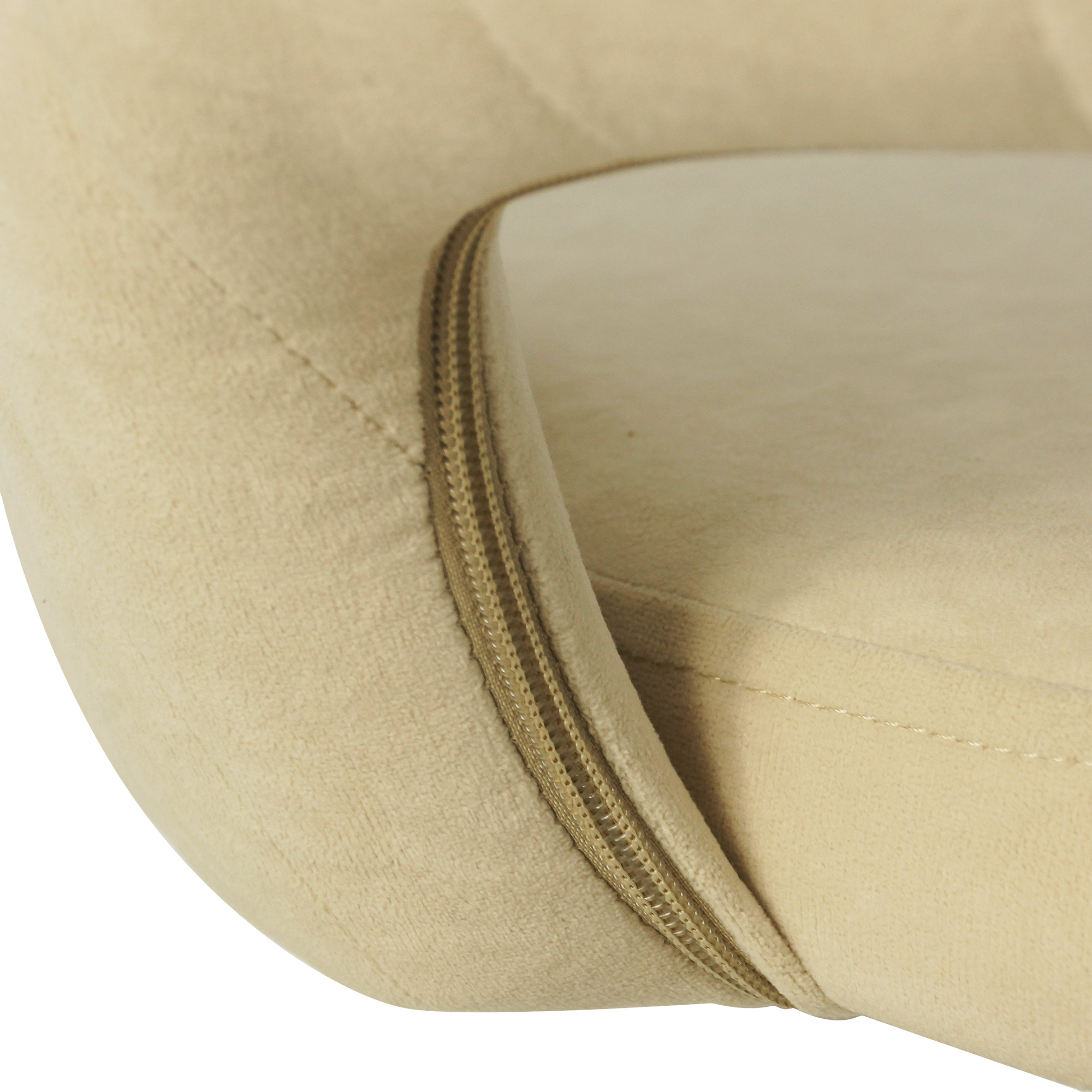 Стул мягкий бежевый из велюра (арт 26428) - Фото 1