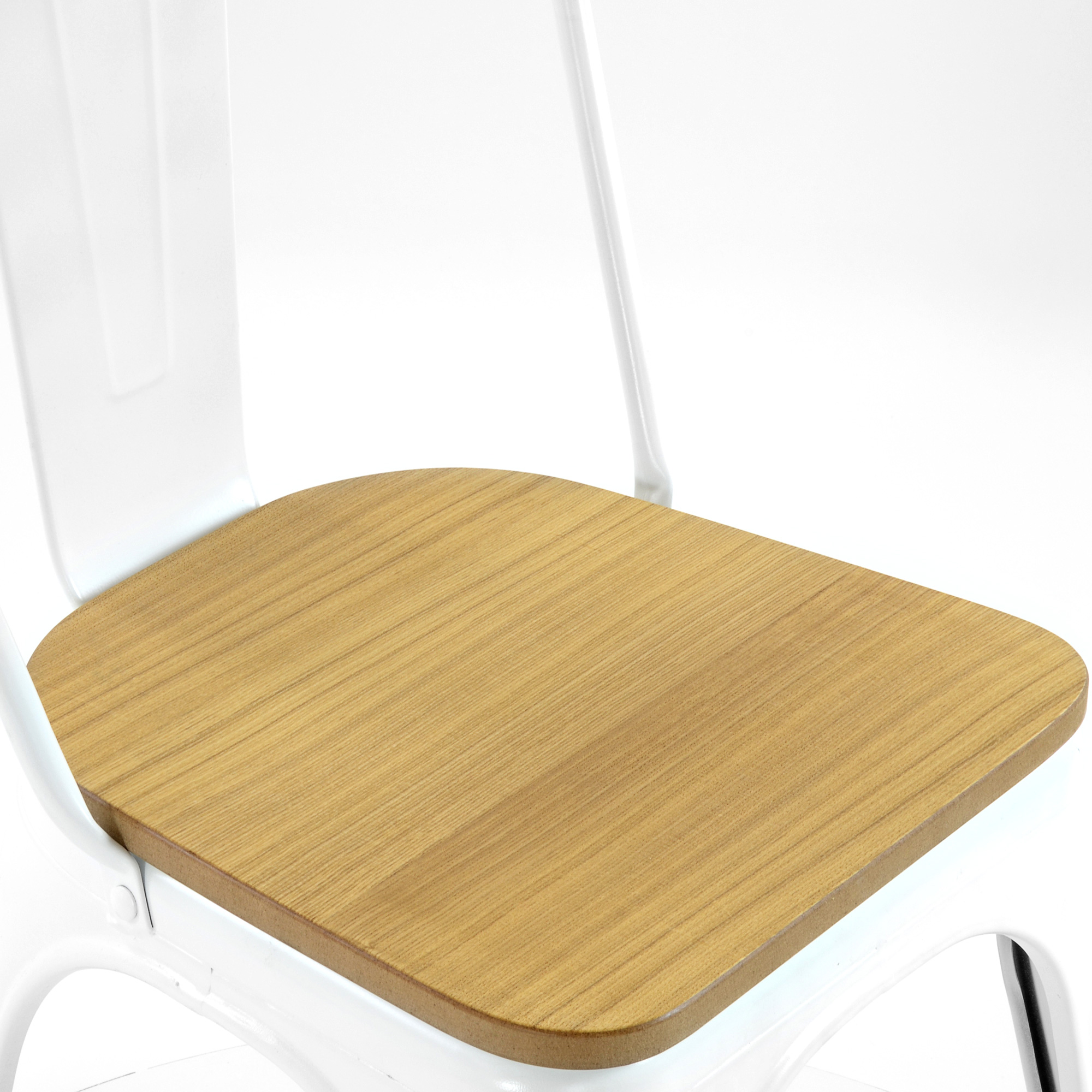 Стул дизайнерский на металлическом каркасе ножки белые tolix (арт 6759) - Фото 1