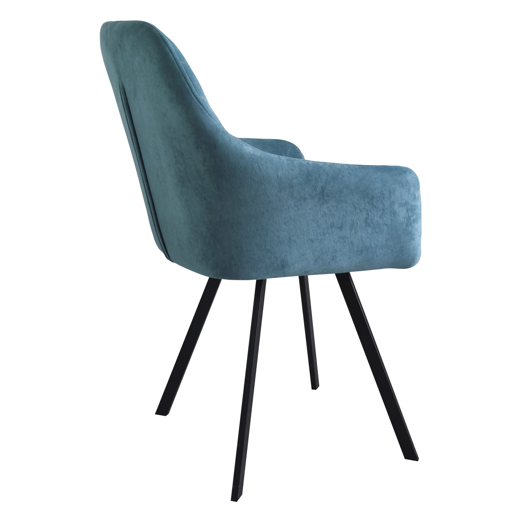 Стул-кресло на металлокаркасе мягкий с подлокотниками голубой (арт 29510) - Фото 1