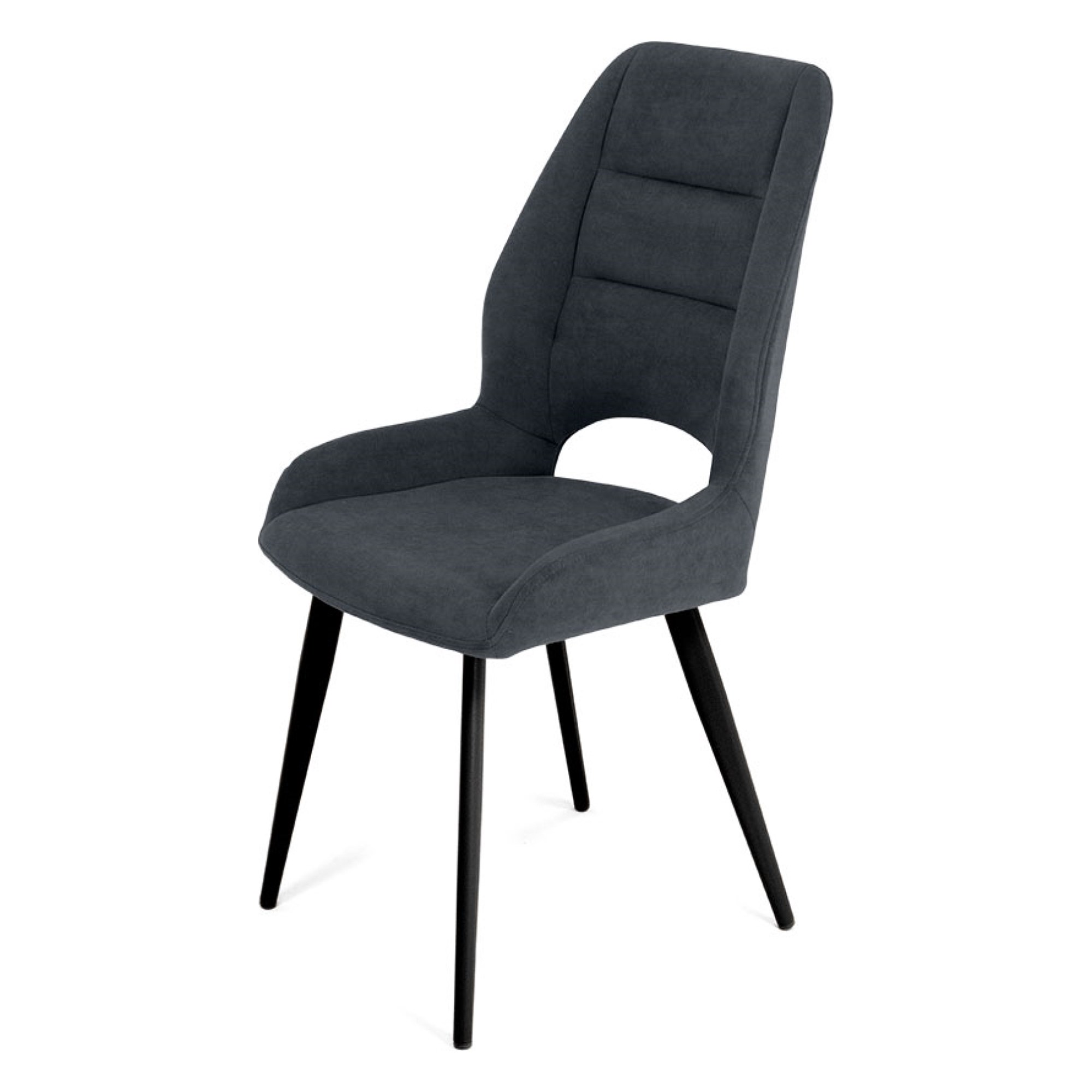 Стул с мягким сидением серый из велюра (арт 35464) - Фото 1