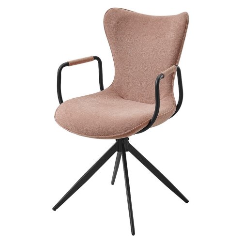 Стул на металлическом каркасе мягкий розовый (арт 32905) - Фото 2