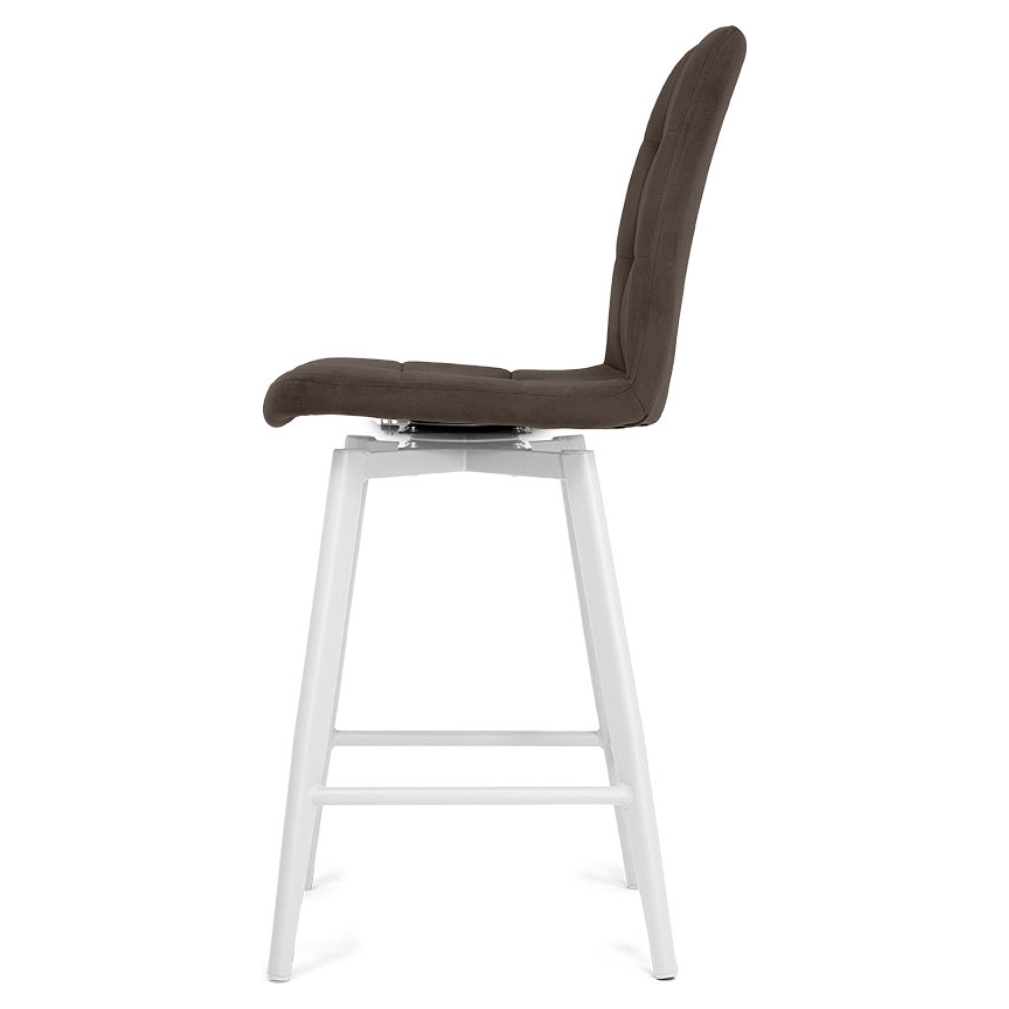 Стул полубарный мягкий бежевый из велюра (арт 35355) - Фото 1