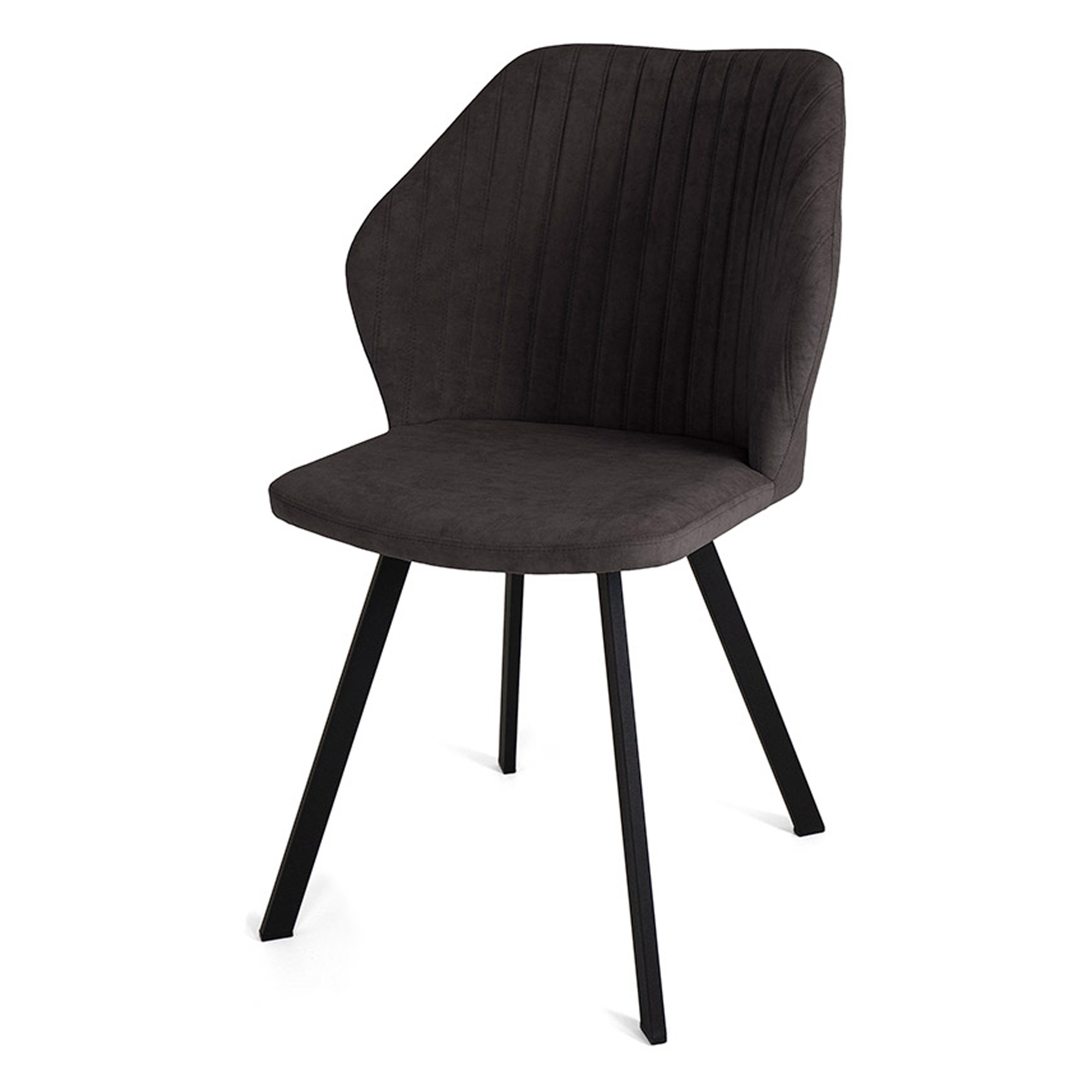 Стул с мягким сидением серый из велюра (арт 26045) - Фото 1